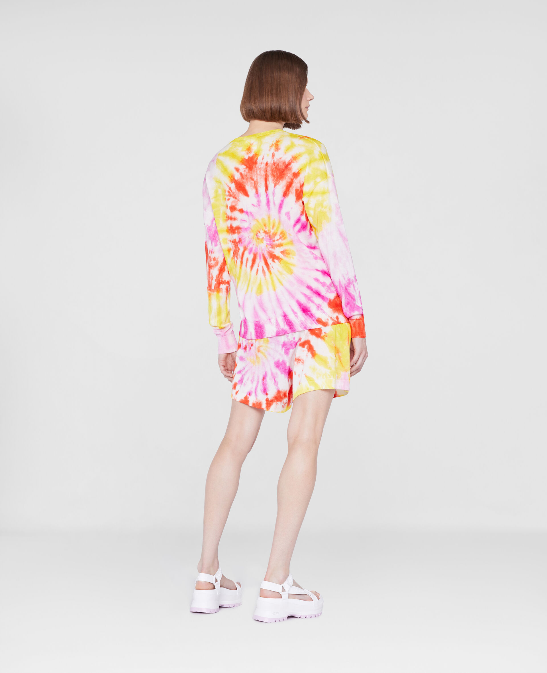 Splatted Print Knit Shorts-Multicolour-large image number 2