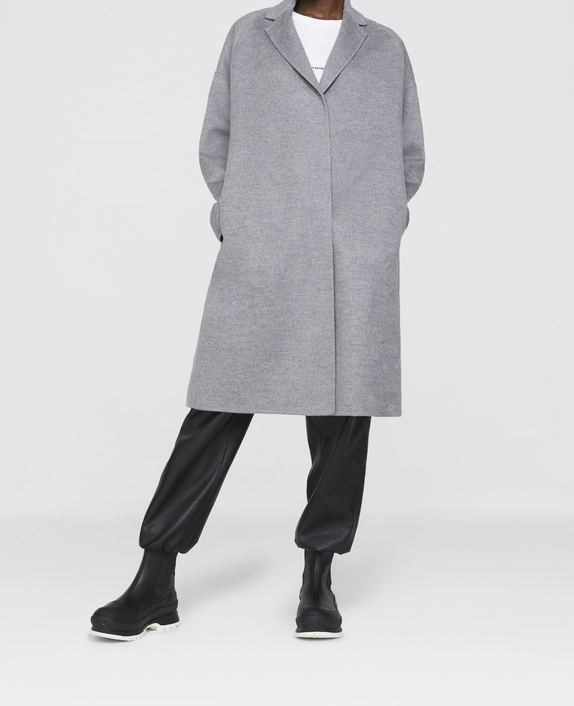 Tailored Wool Peacoat-Grey-large image number 1