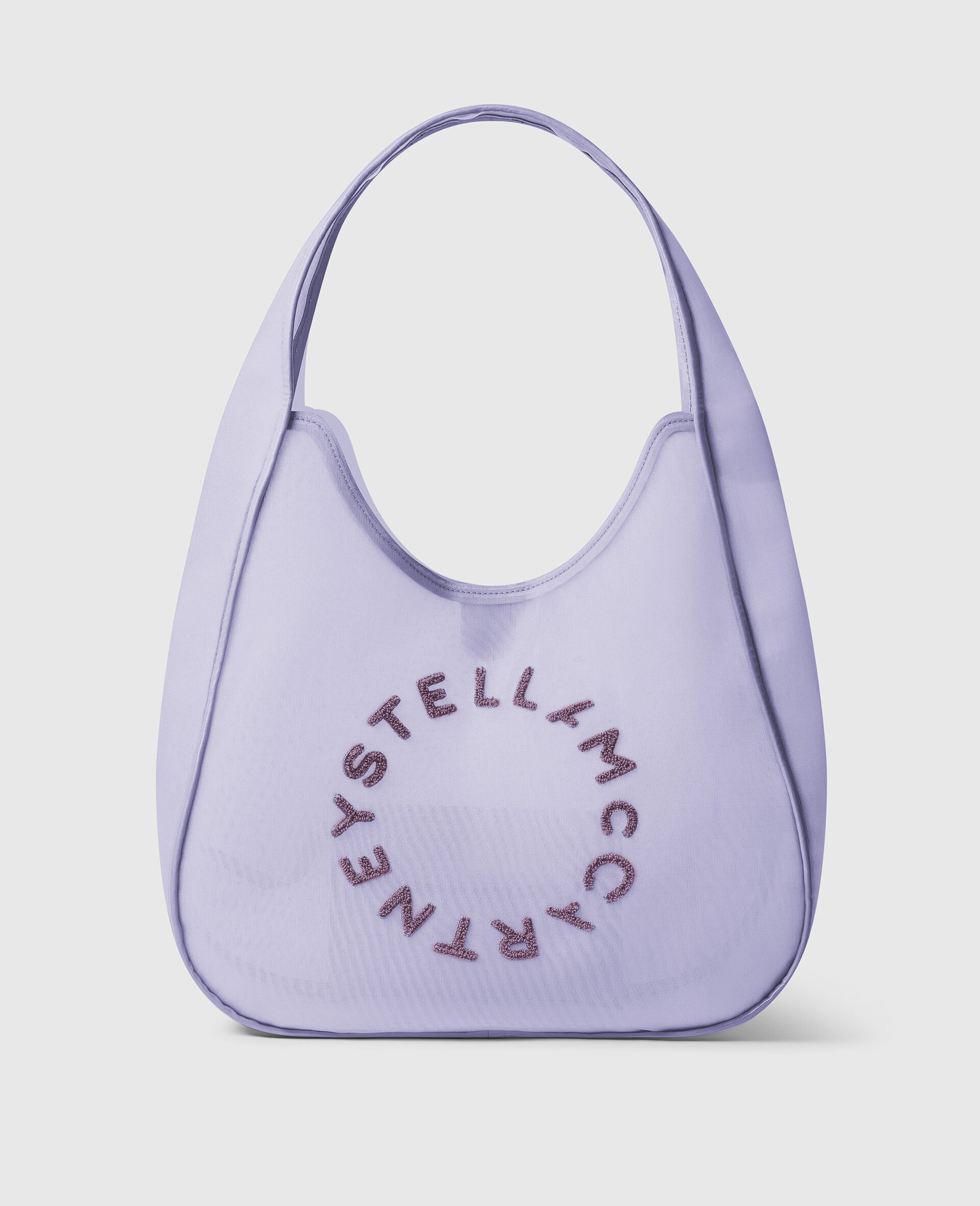 Logo Mesh Large Hobo Bag-Purple-medium