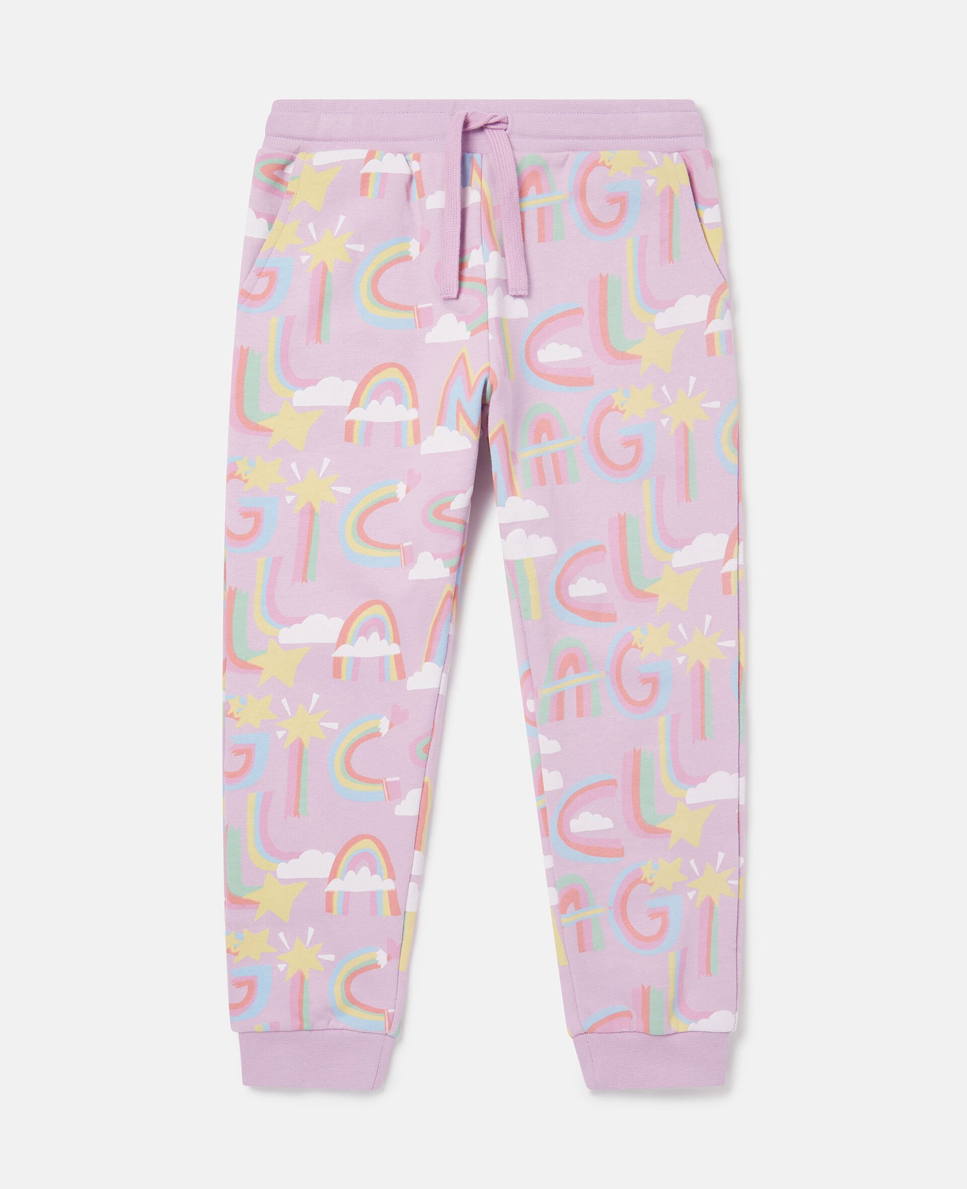 Rainbow Unicorn Cloud Joggers-Purple-model Rainbow Unicorn Cloud Joggers-Purple-model