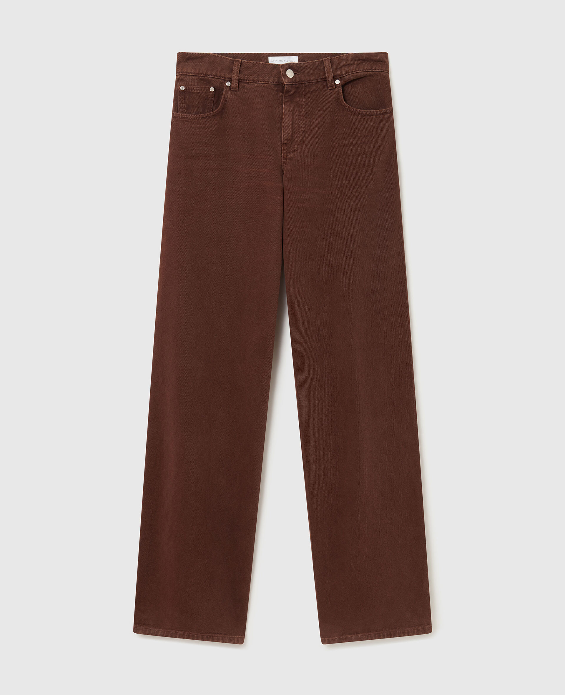 Mid-Rise Wide-Leg Denim Jeans-Brown-medium