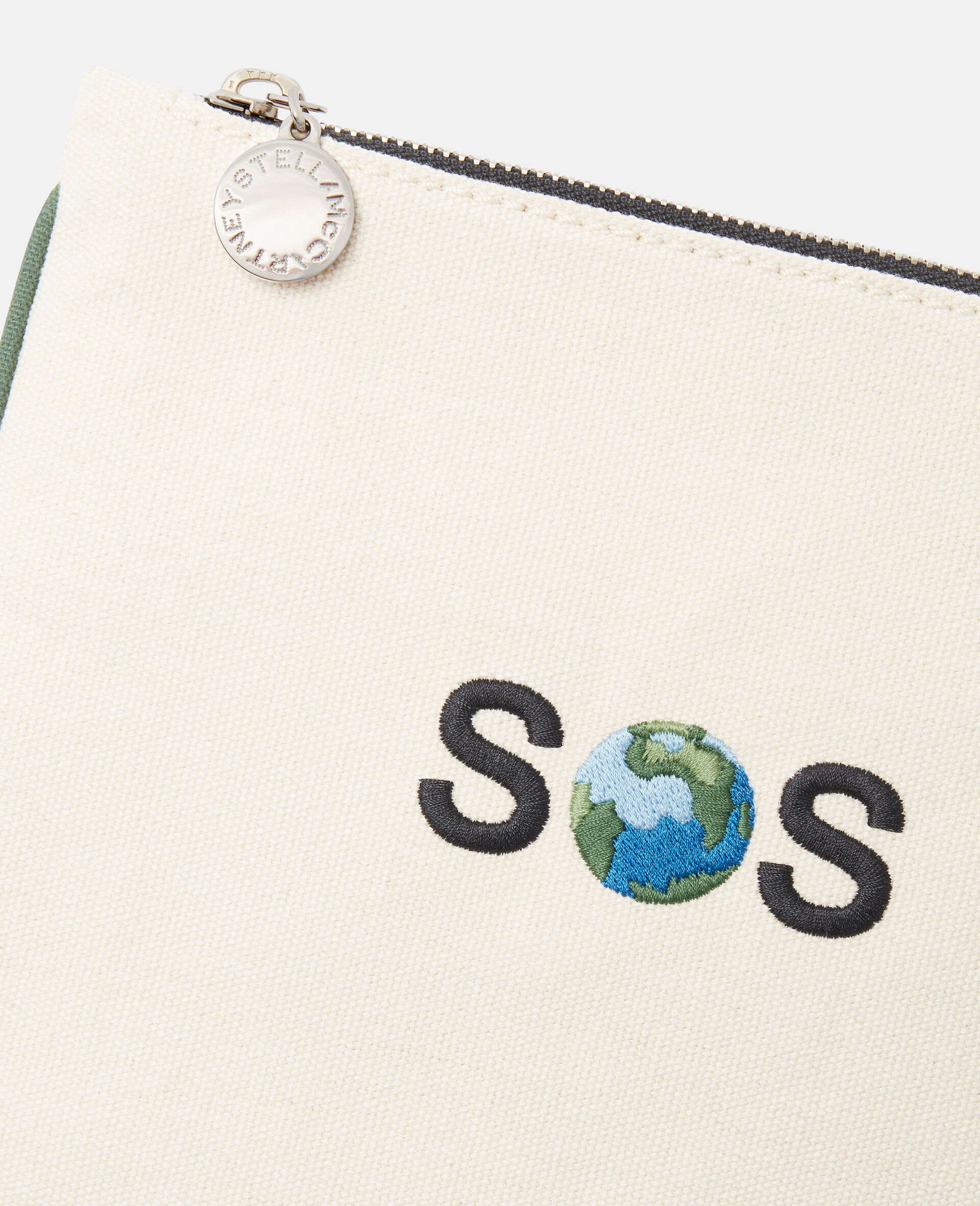 SOS Embroidered Zip Cardholder-白色-large image number 4