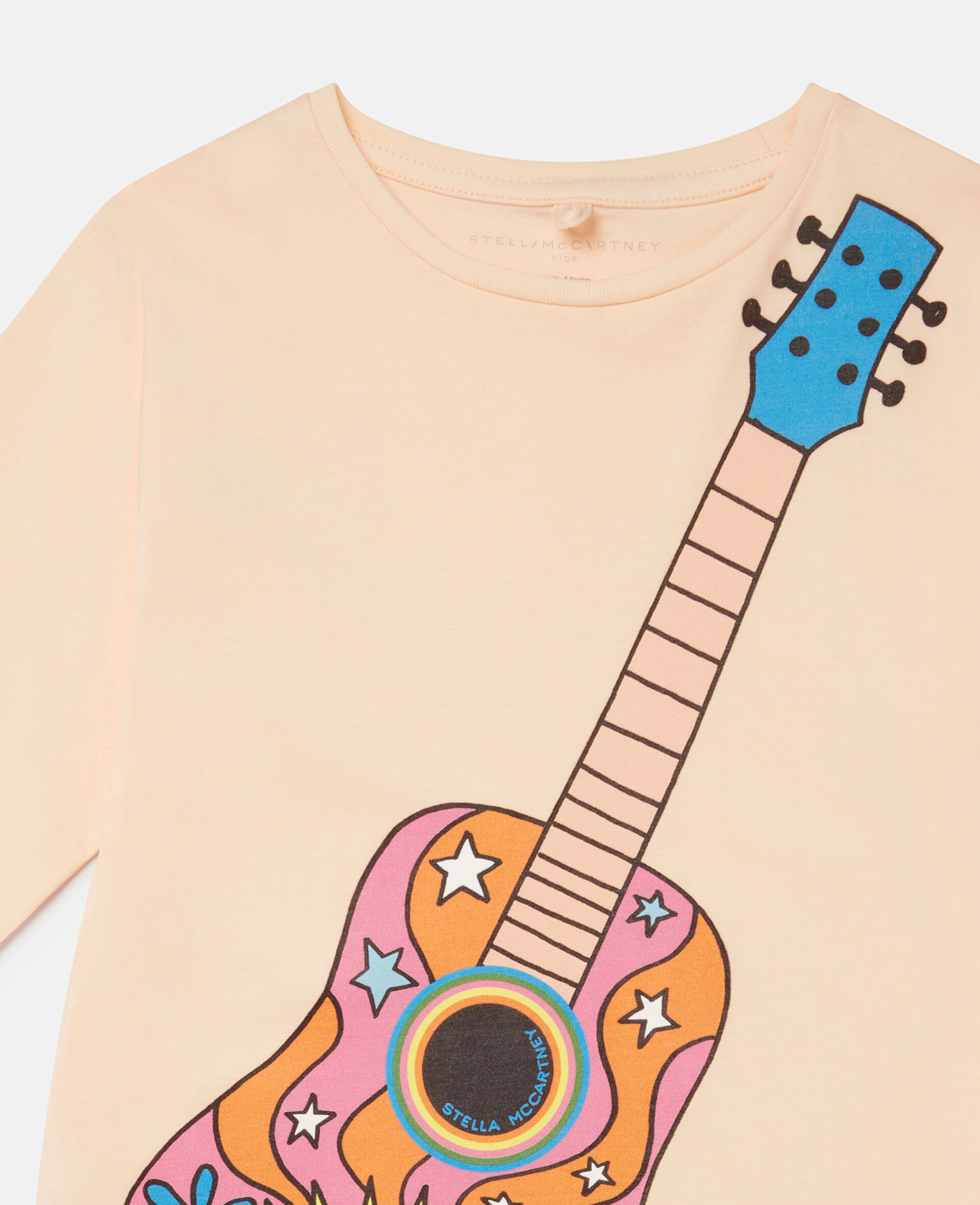 Guitar Print Fringed T-Shirt-Pink-large image number 1