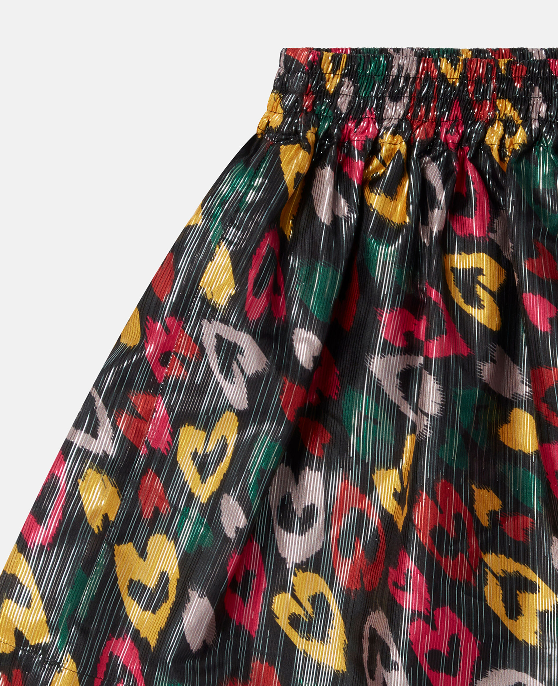 Scribbled Heart Print Skater Skirt-Multicolour-large image number 1