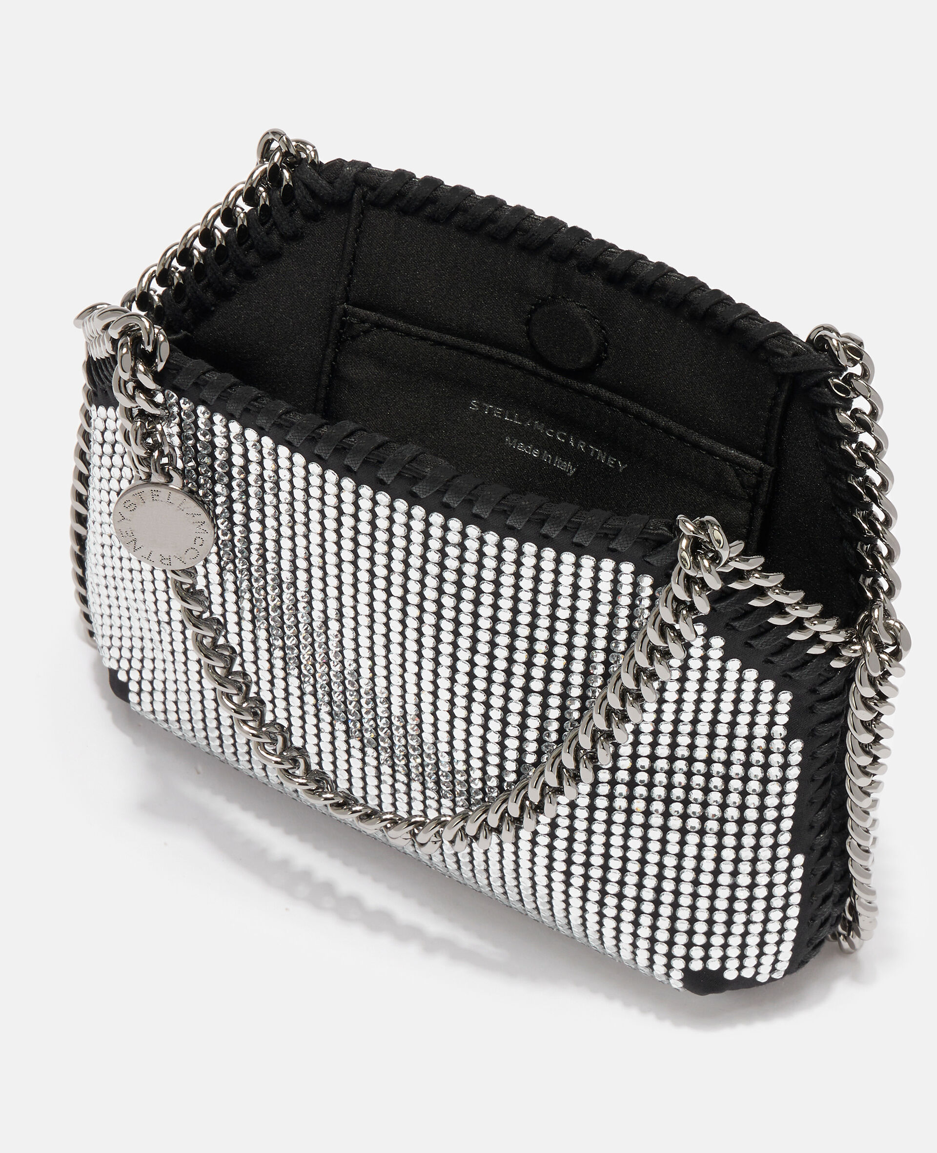 Borsa a Spalla Mini Falabella con Cristalli-Nero-model