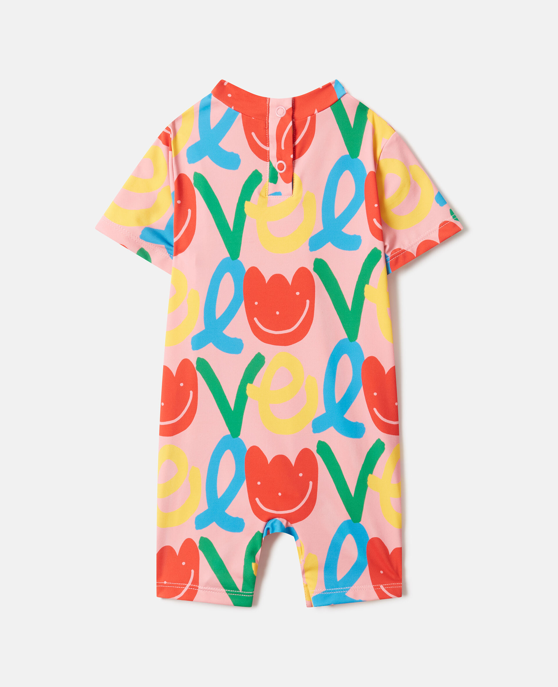 All-Over Love Print Swimsuit-Pink-large image number 2