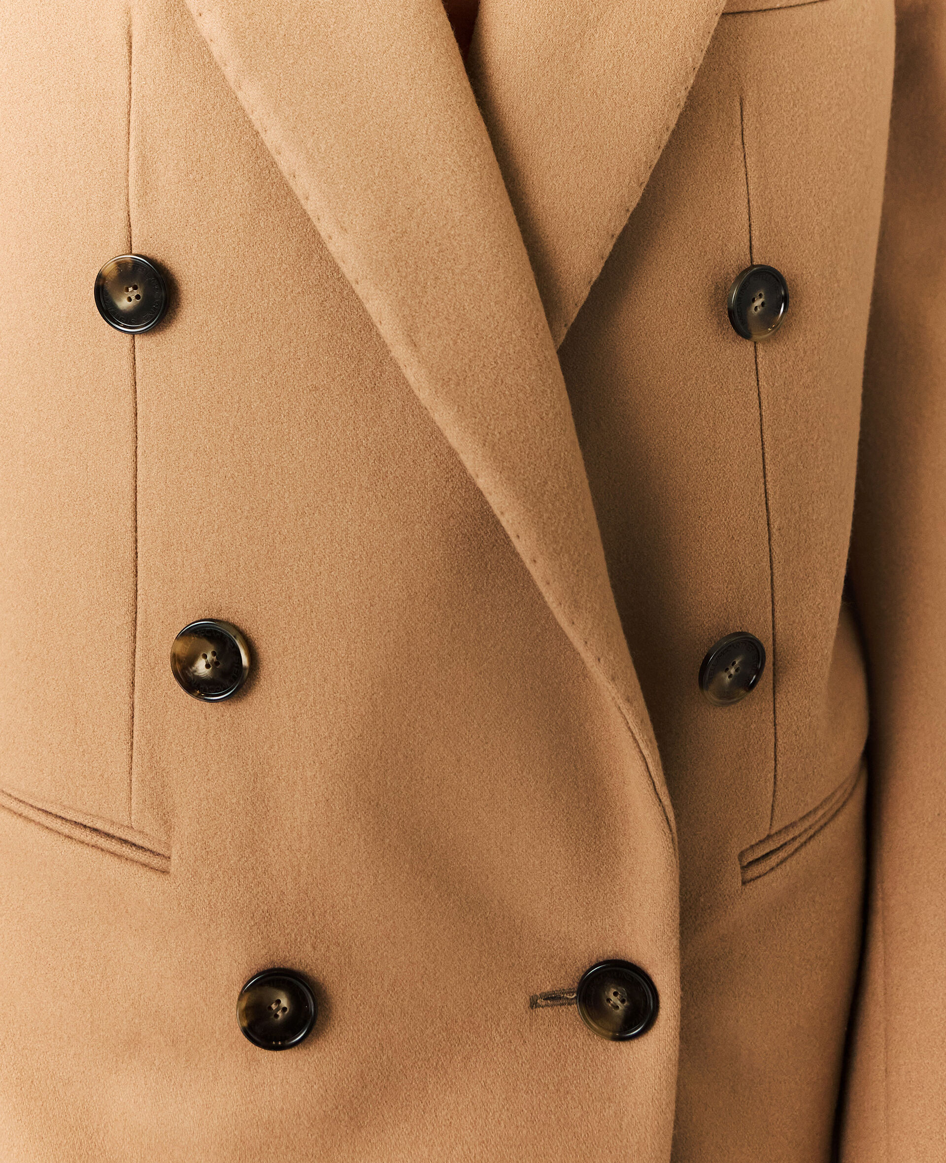 Double-Breasted Mid-Length Coat-Brown-large image number 5