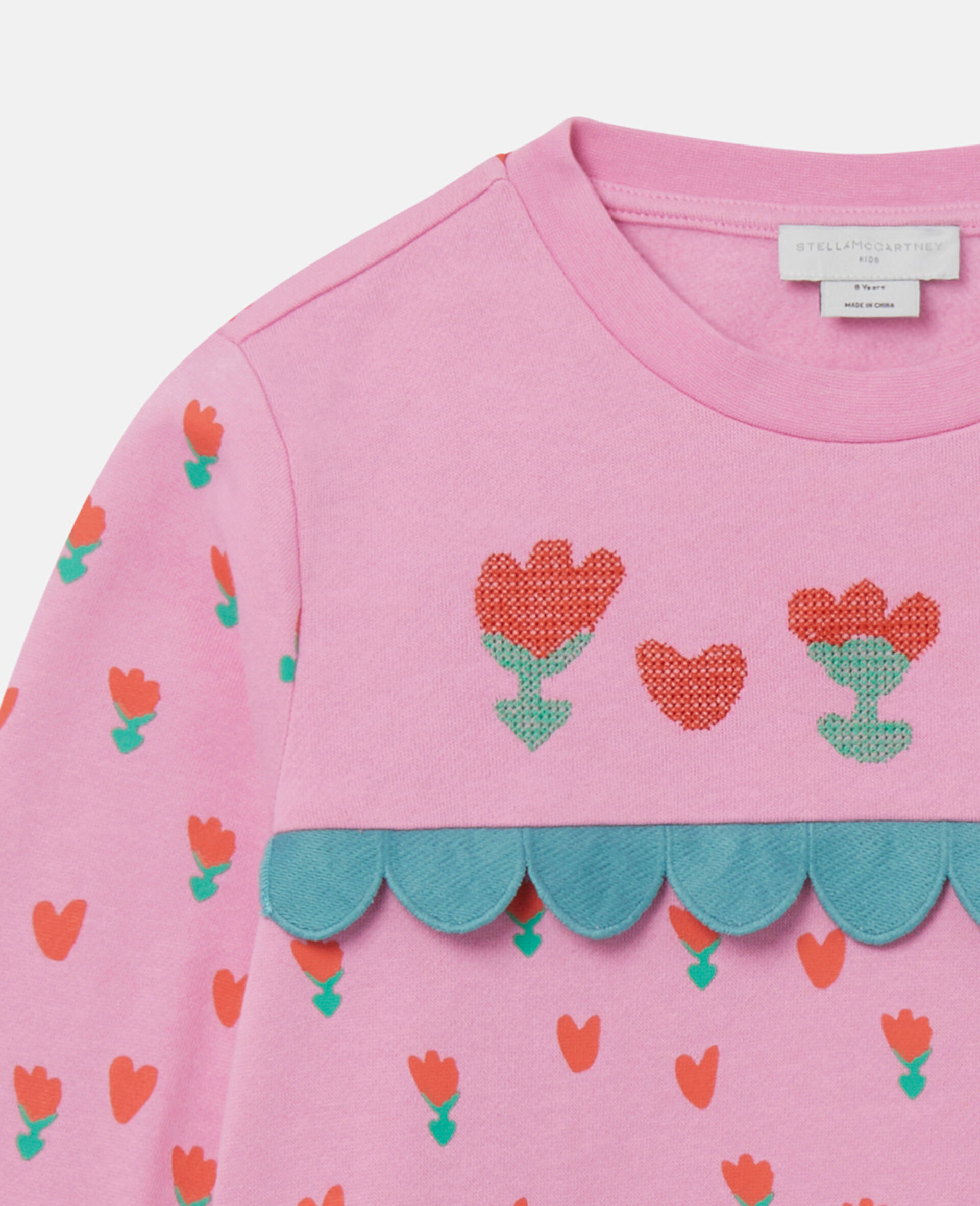 Tulip Print Sweatshirt-Pink-large image number 1