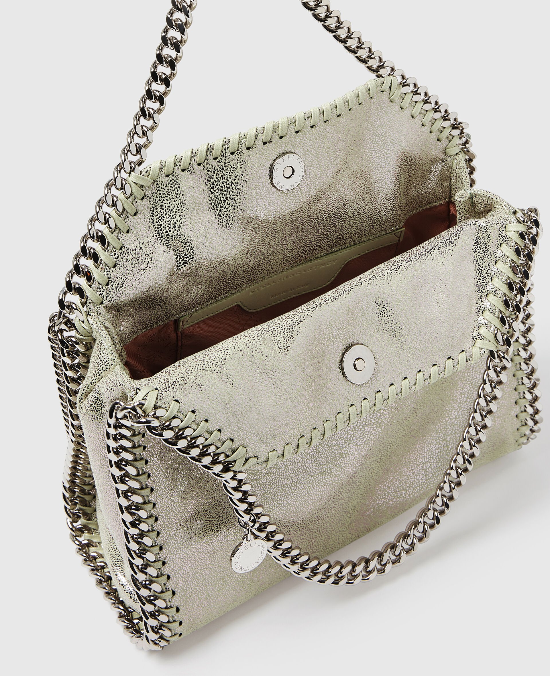 Falabella Mini Metallic Tote Bag-Vert-large image number 3