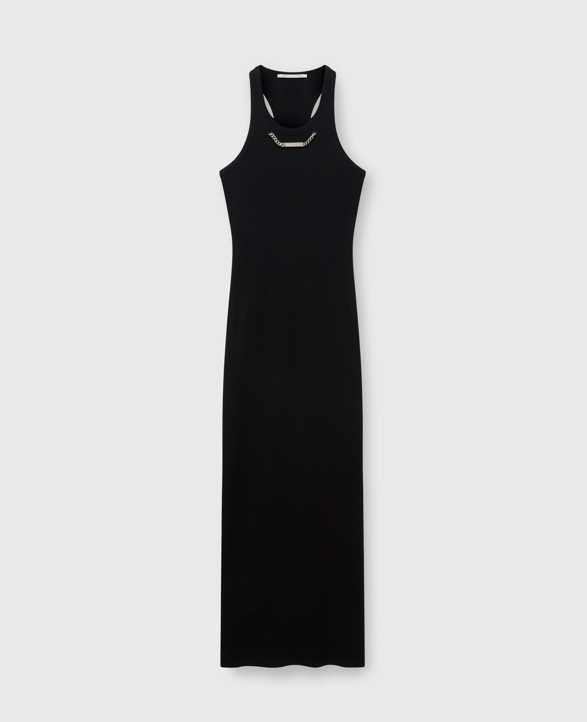 STELLA McCARTNEY ロゴチェーン ミディドレス SS25【新作】 Women ブラック ロゴチェーン ミディドレス | Stella McCartney JP