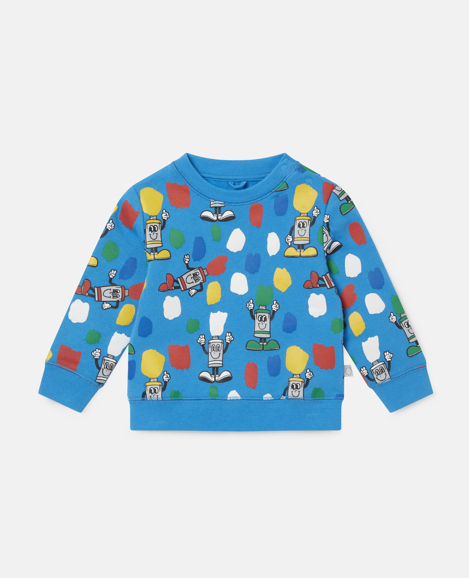 Paint Tubes Fleece Sweatshirt-Blue-medium
