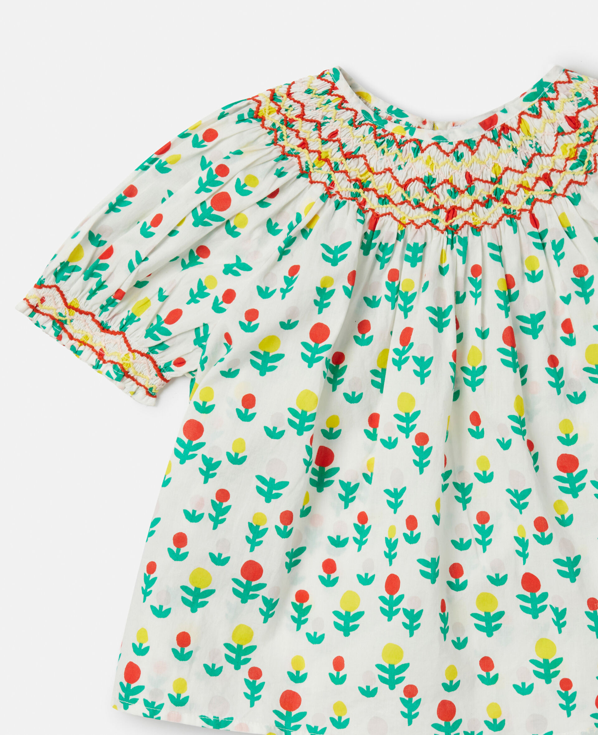 Dreamy Flower Print Smock Top-White-large image number 1