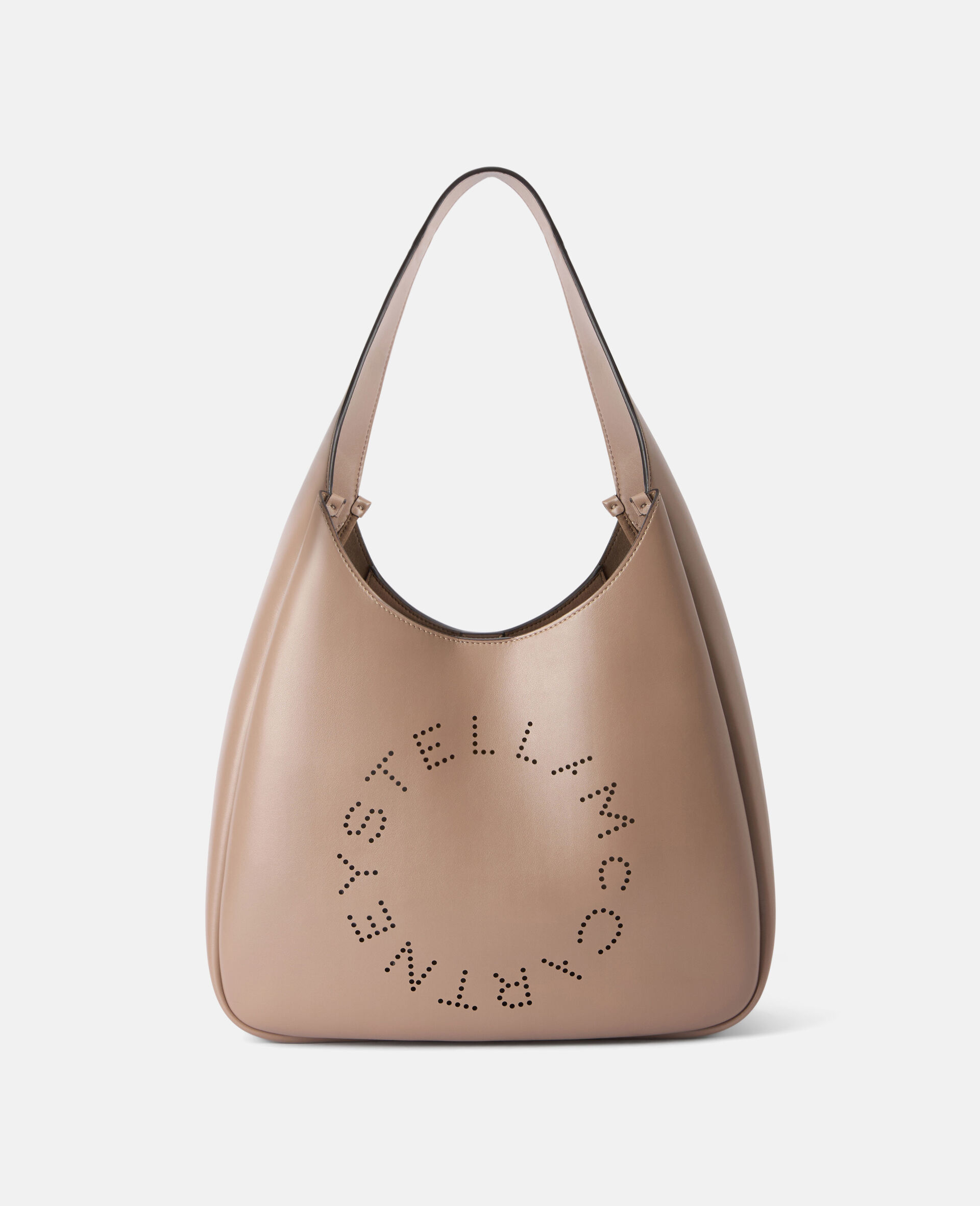 Logo Slouchy Hobo Tote Bag-Brown-medium