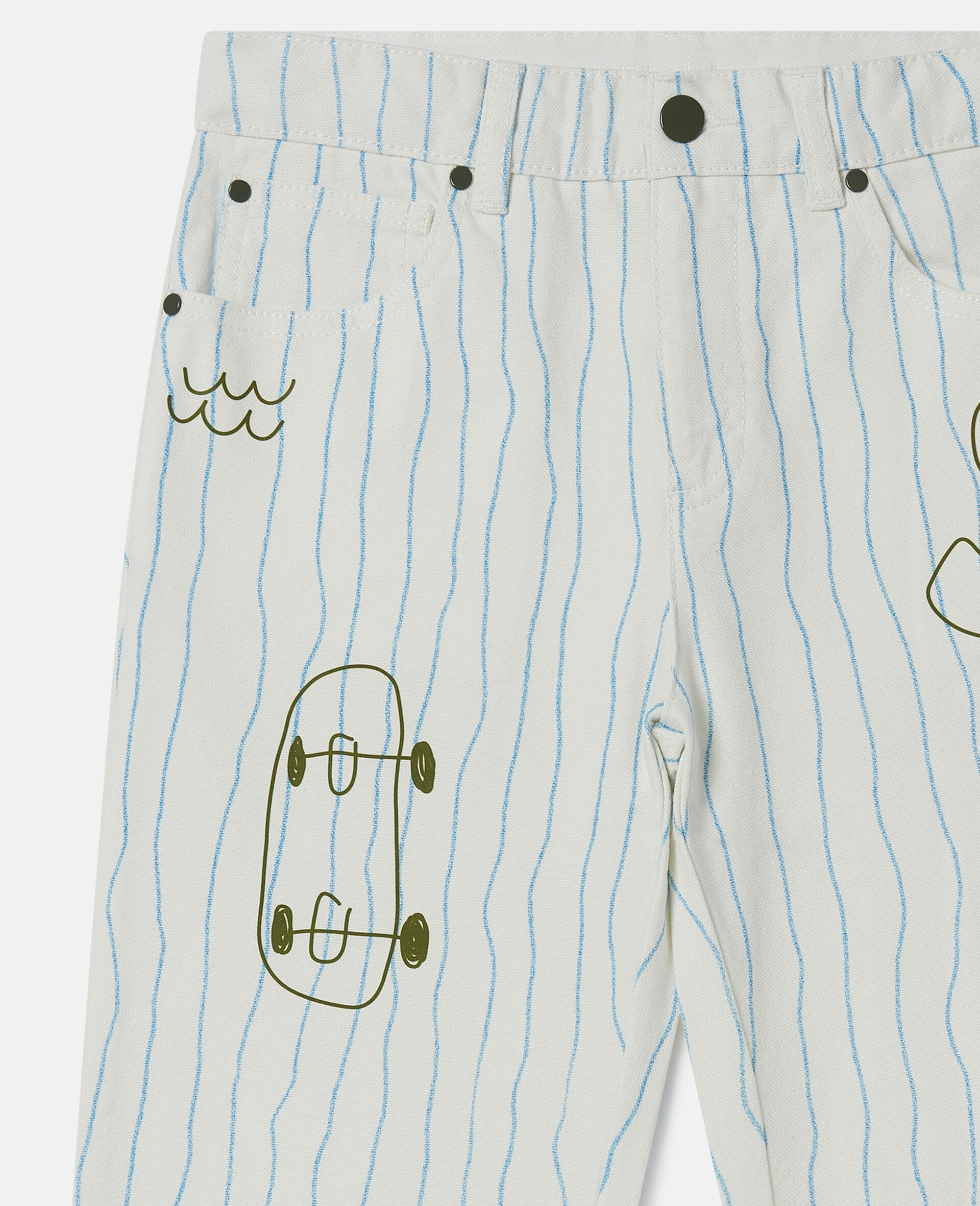 Skateboard Print Jeans-Cream-large image number 1