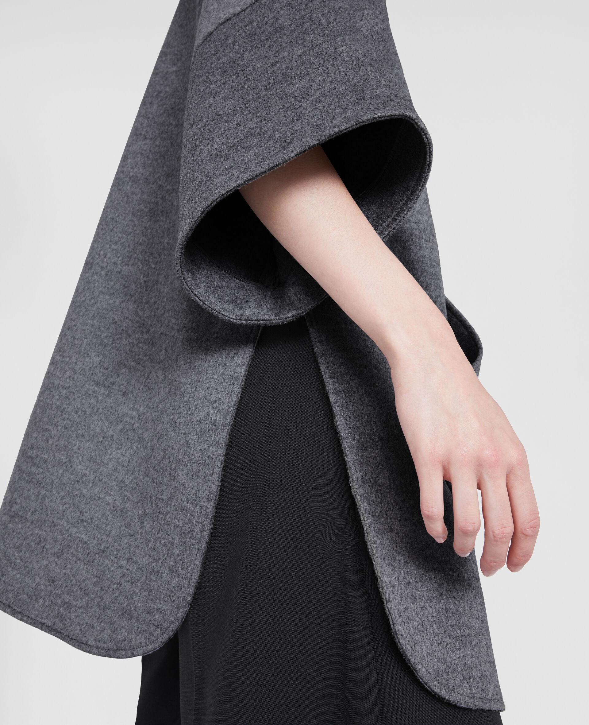 Zip Wool Jacket -Grey-large image number 3