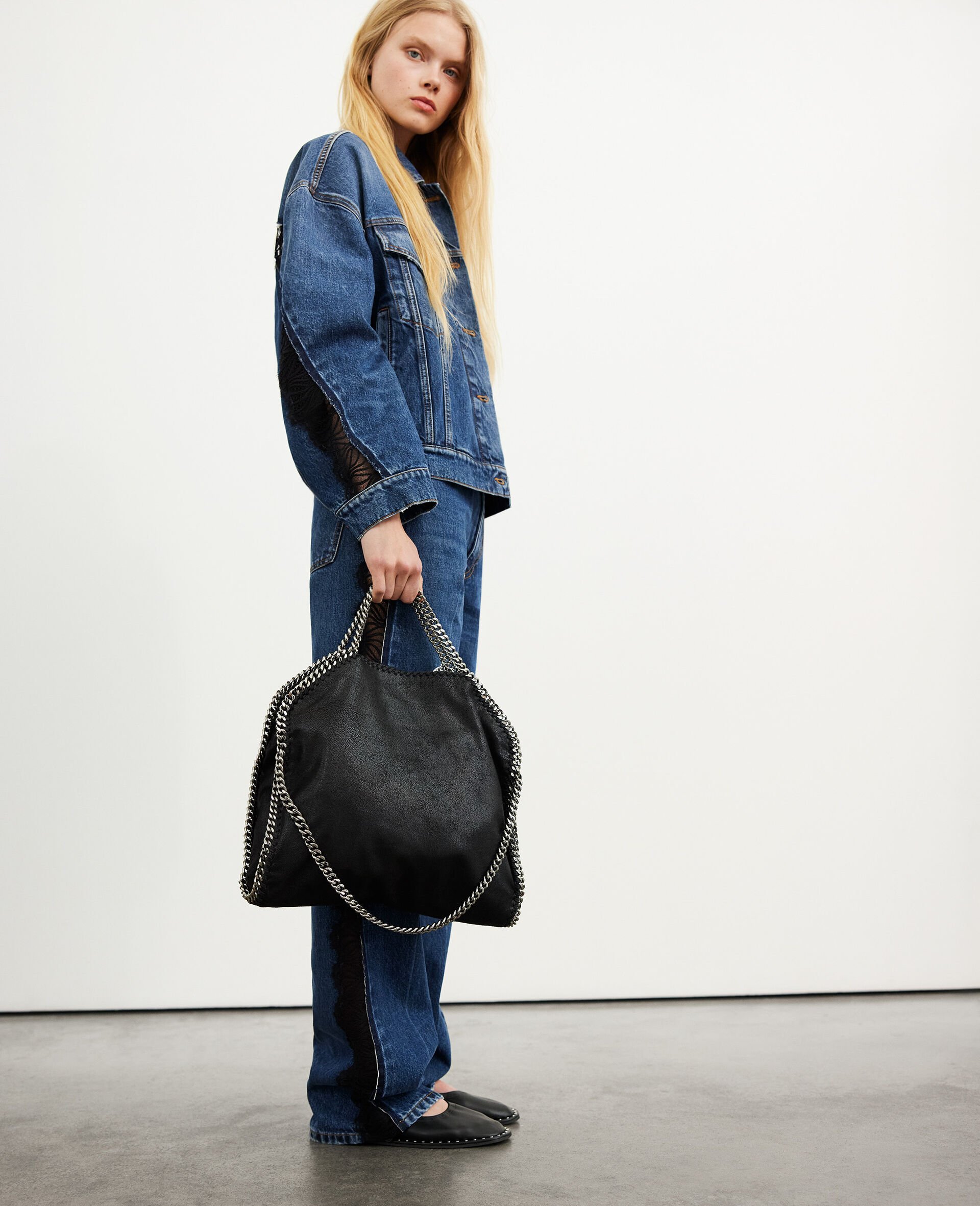 Cabas a rabat Falabella-Noir-medium