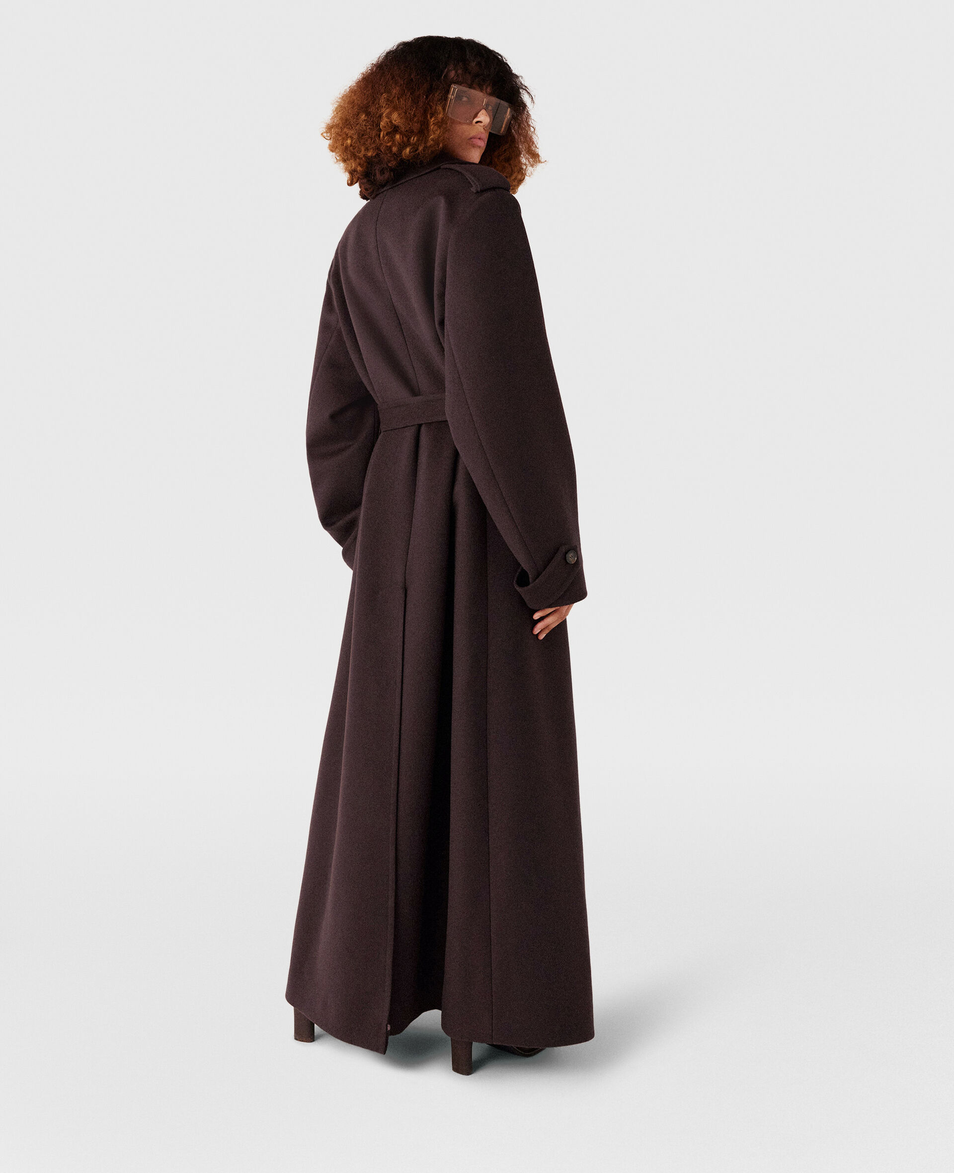 Double-Faced Belted Trench Coat-Brown-large image number 4