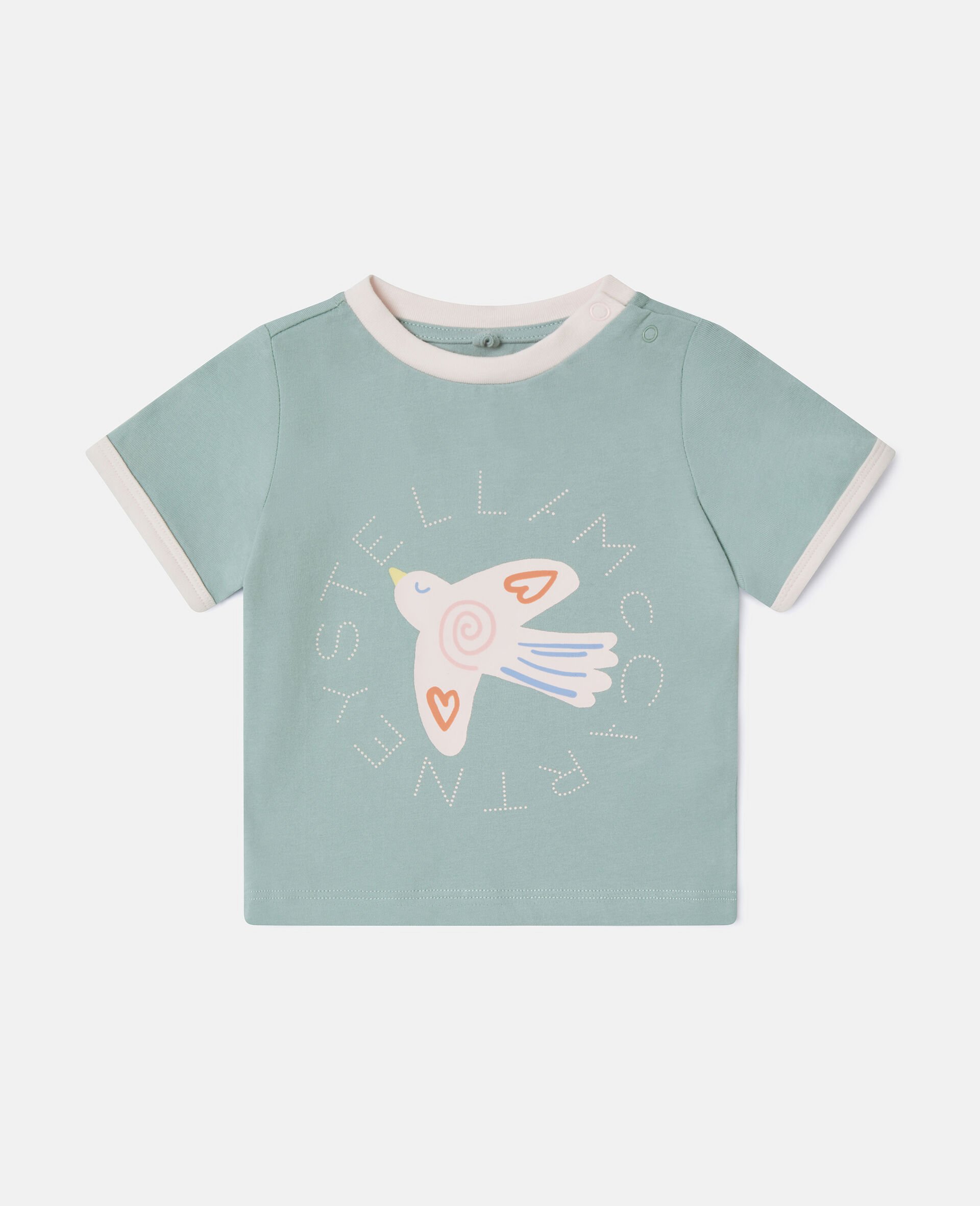 T-Shirt mit Tauben-Grafik-Grau-medium