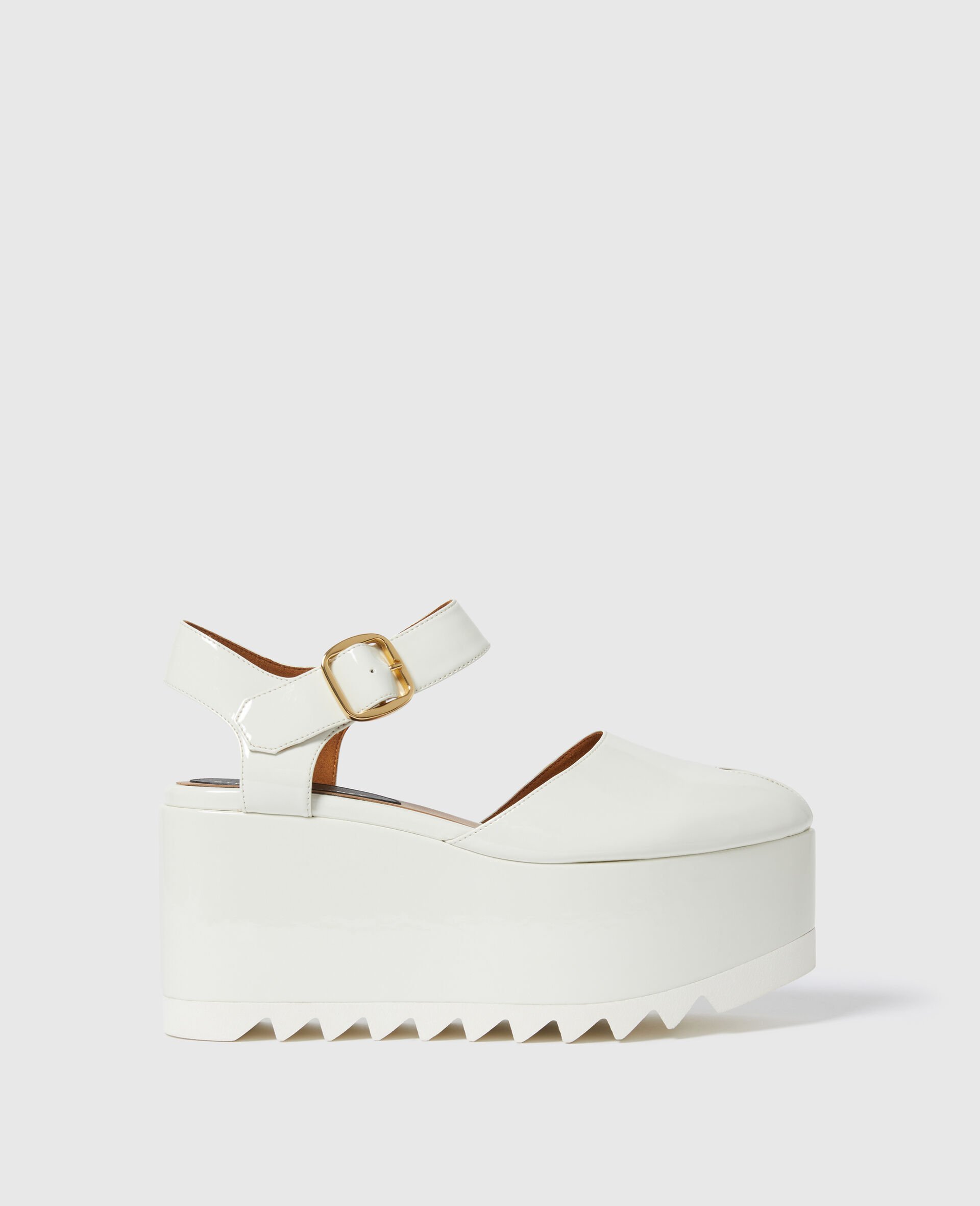 Elyse Patent Platform Sandals-White-medium