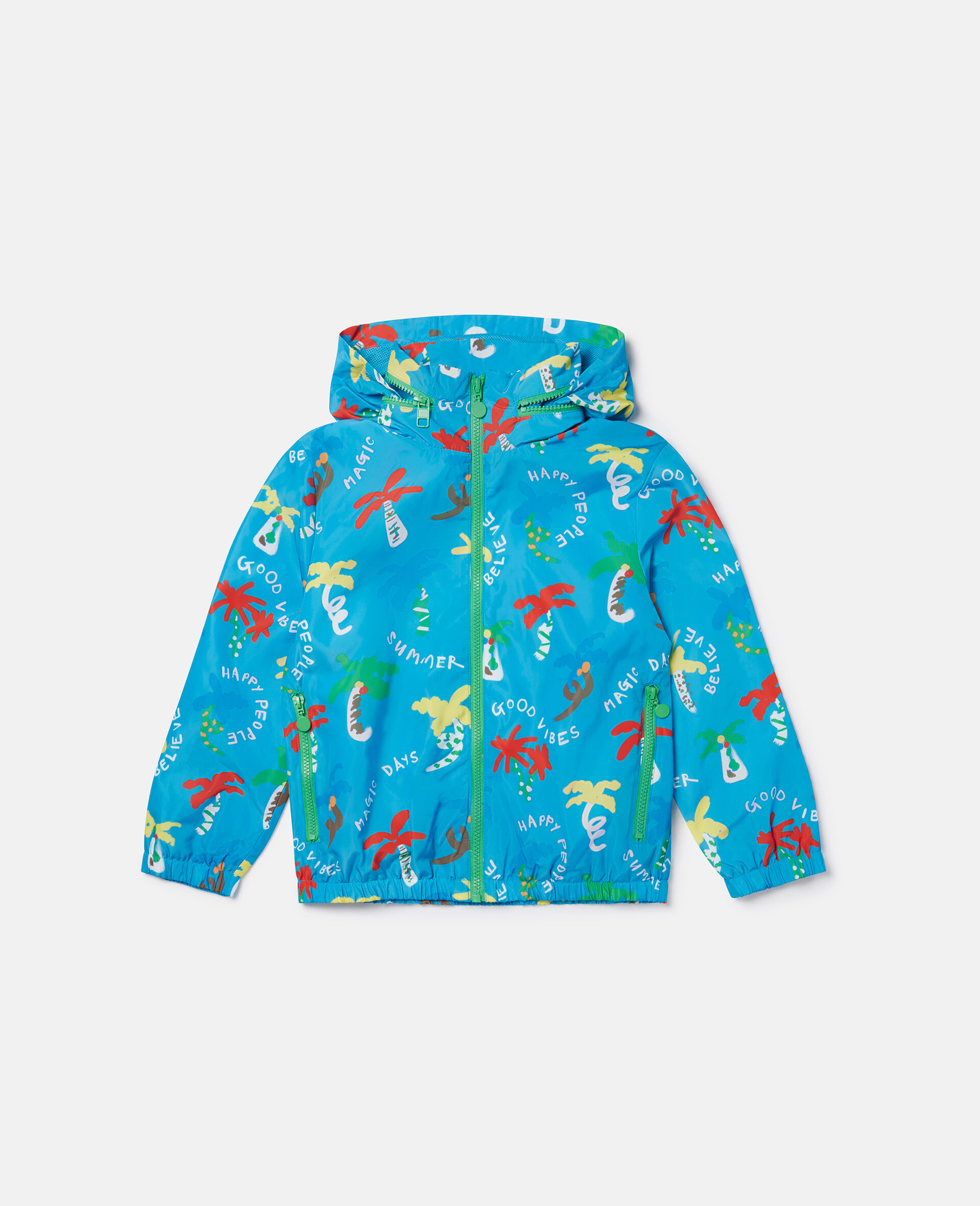 Good Vibes Palm Print Jacket-Blue-large image number 0
