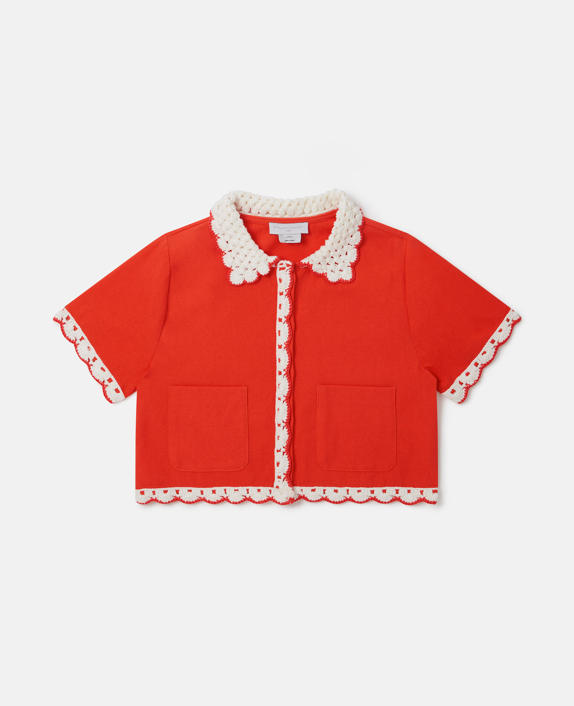 Contrast Trim Knit Cardigan  -Red-medium