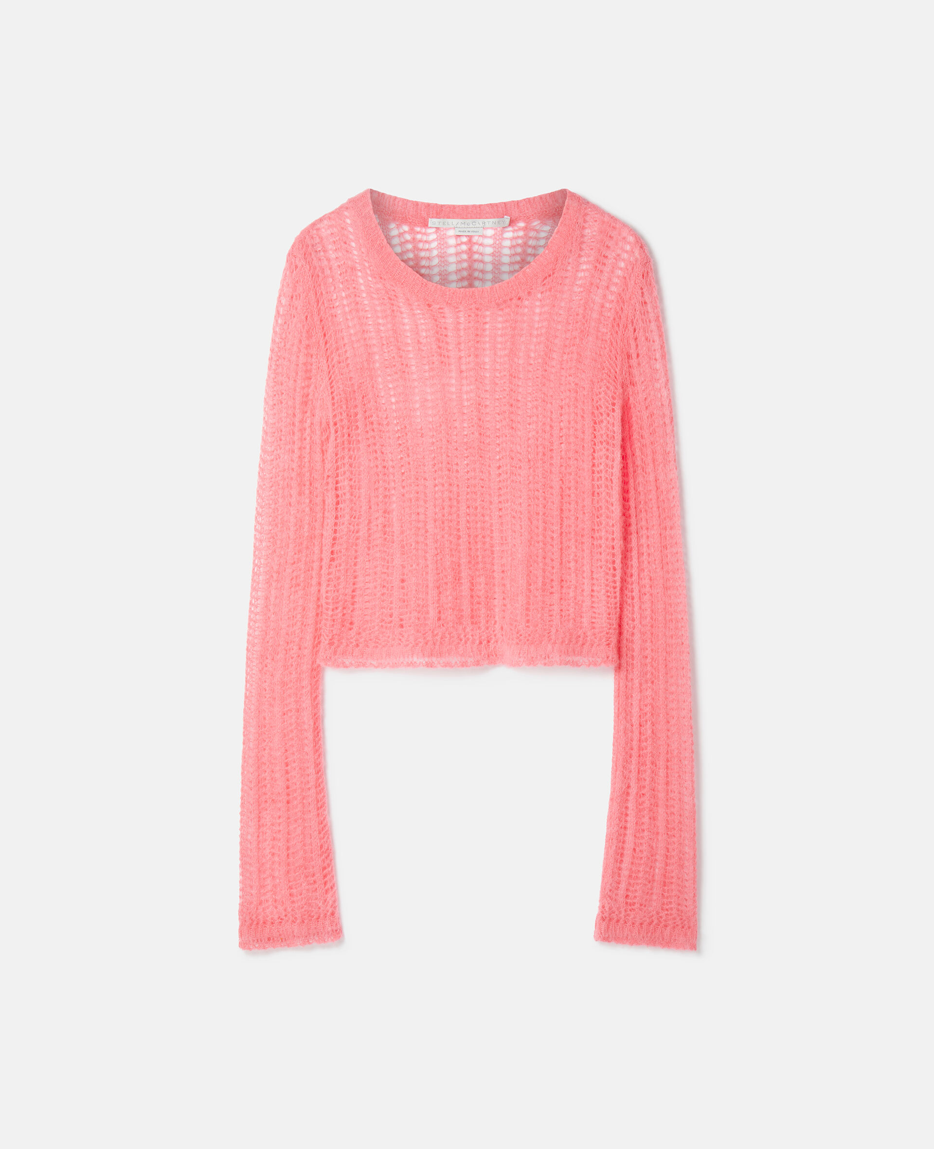 Airy Lace Knit Jumper-Pink-large image number 0