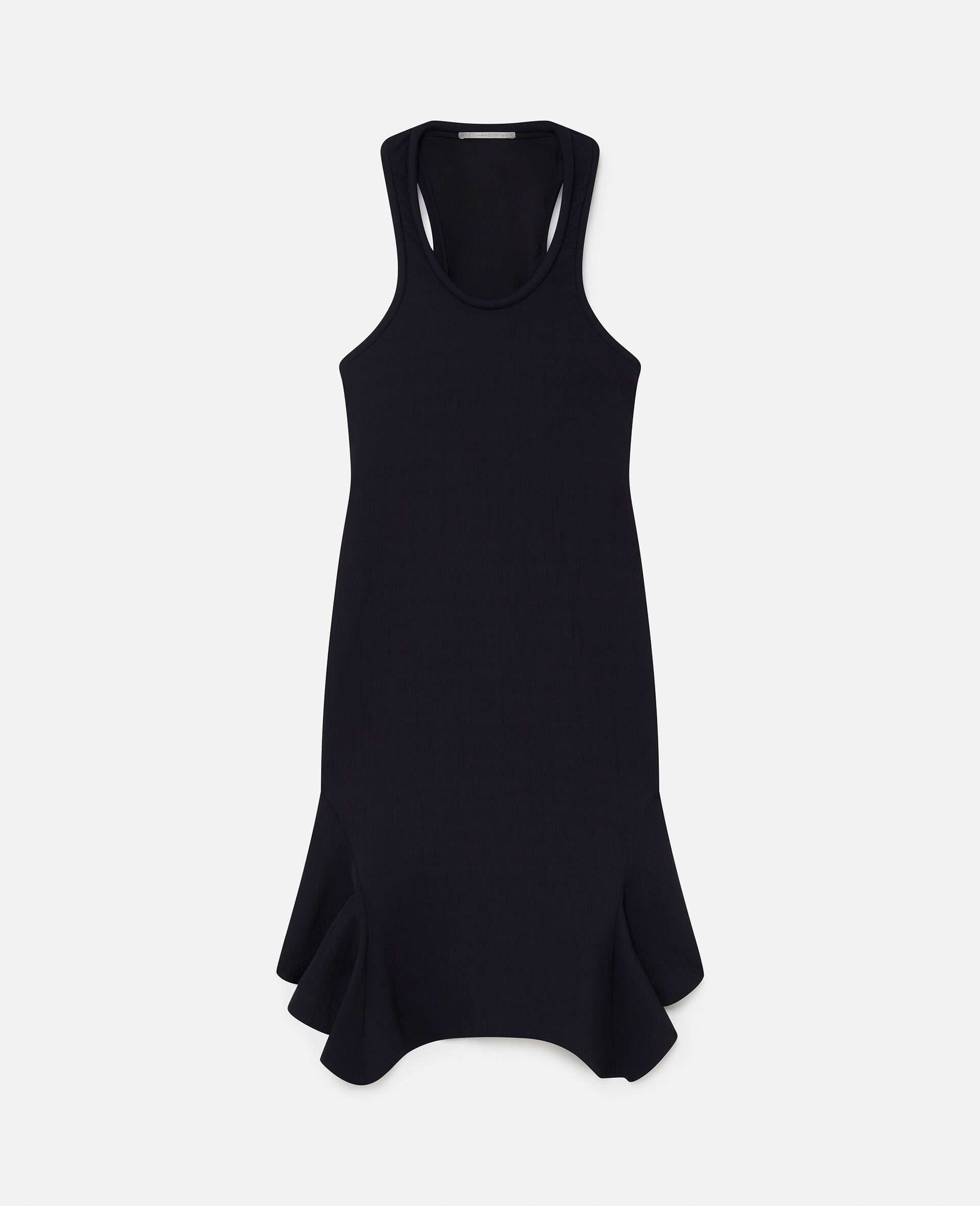 Sleeveless Flared Hem Midi Dress-Black-medium