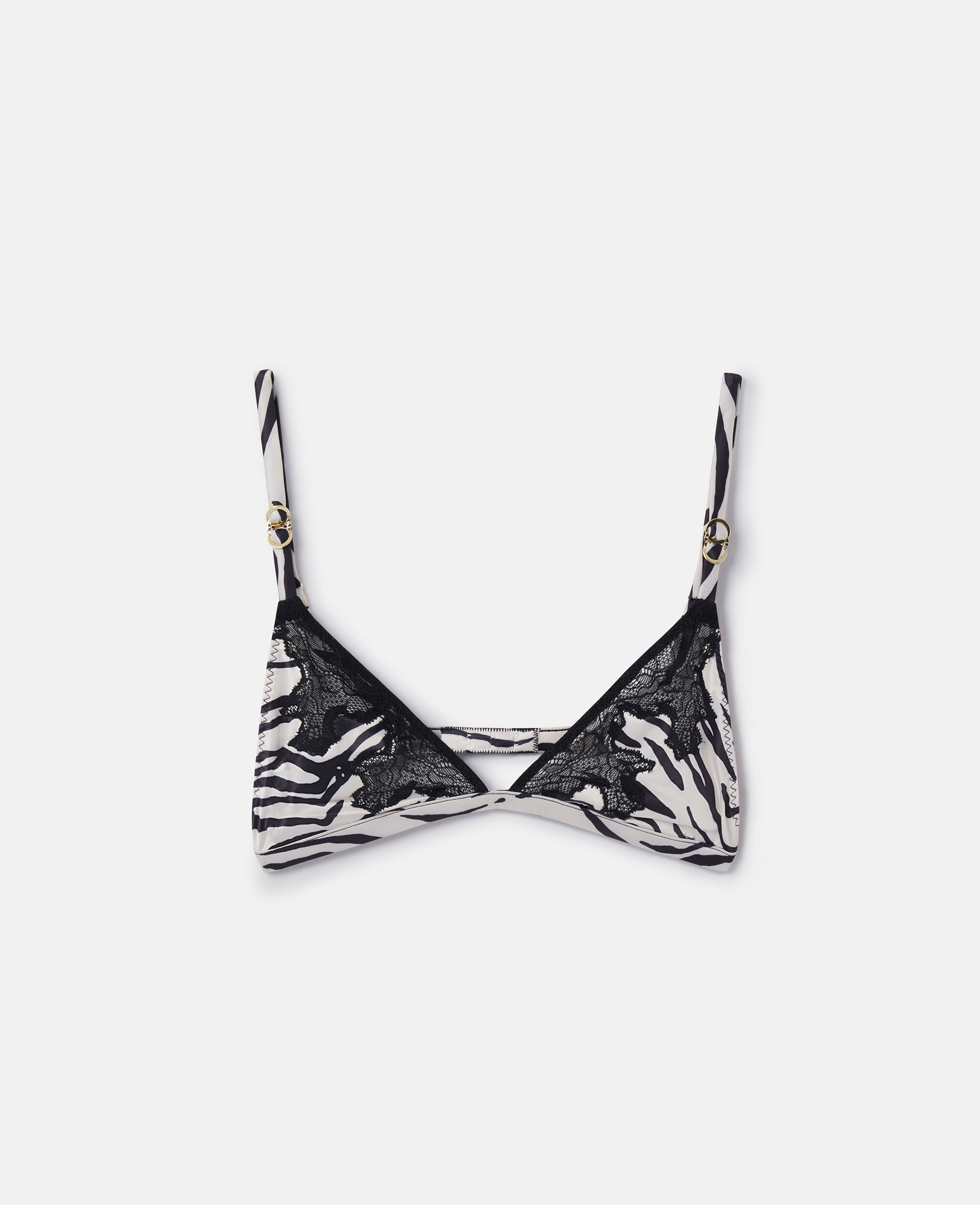 Women Black/White Zebra Print Satin Soft Cup Bra | Stella