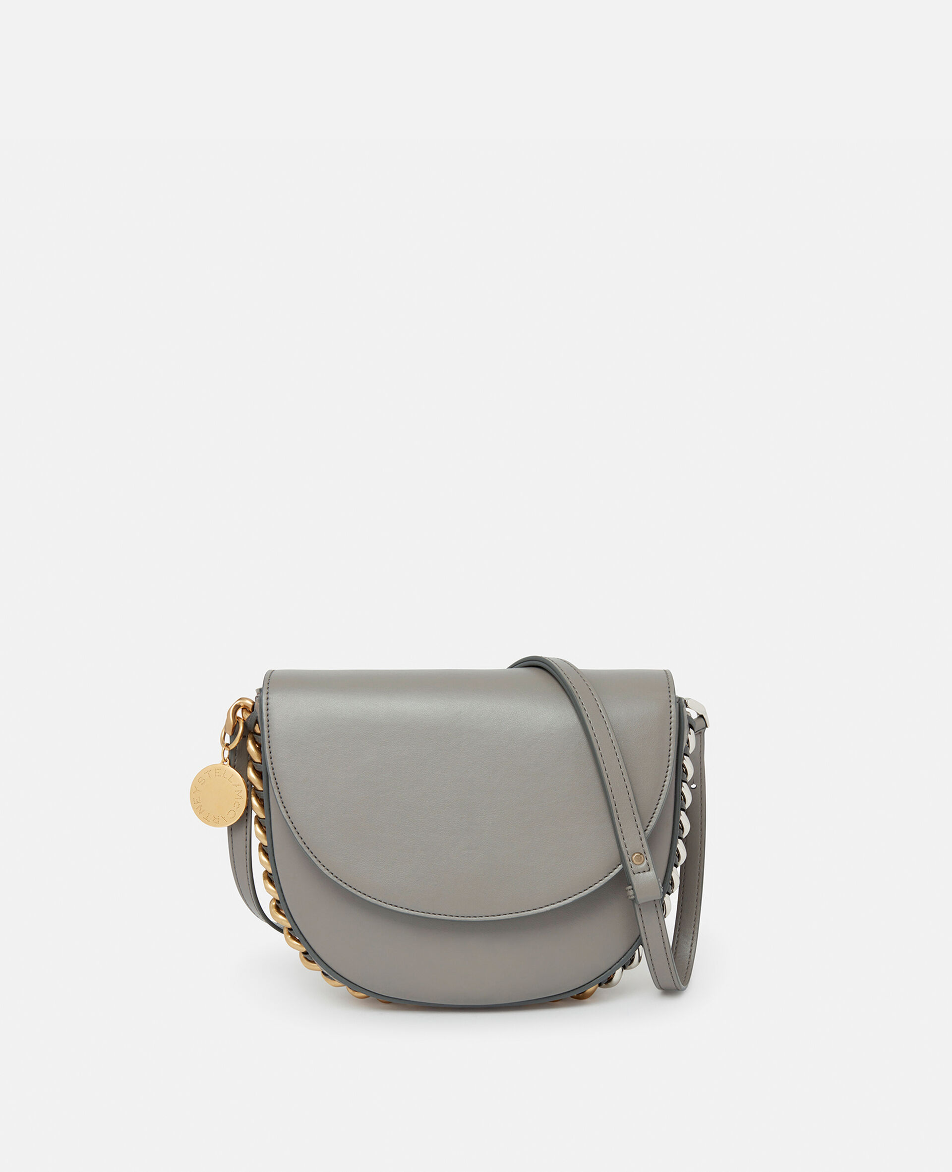 Women Grey Stone Frayme Medium Flap Shoulder Bag | Stella McCartney PL
