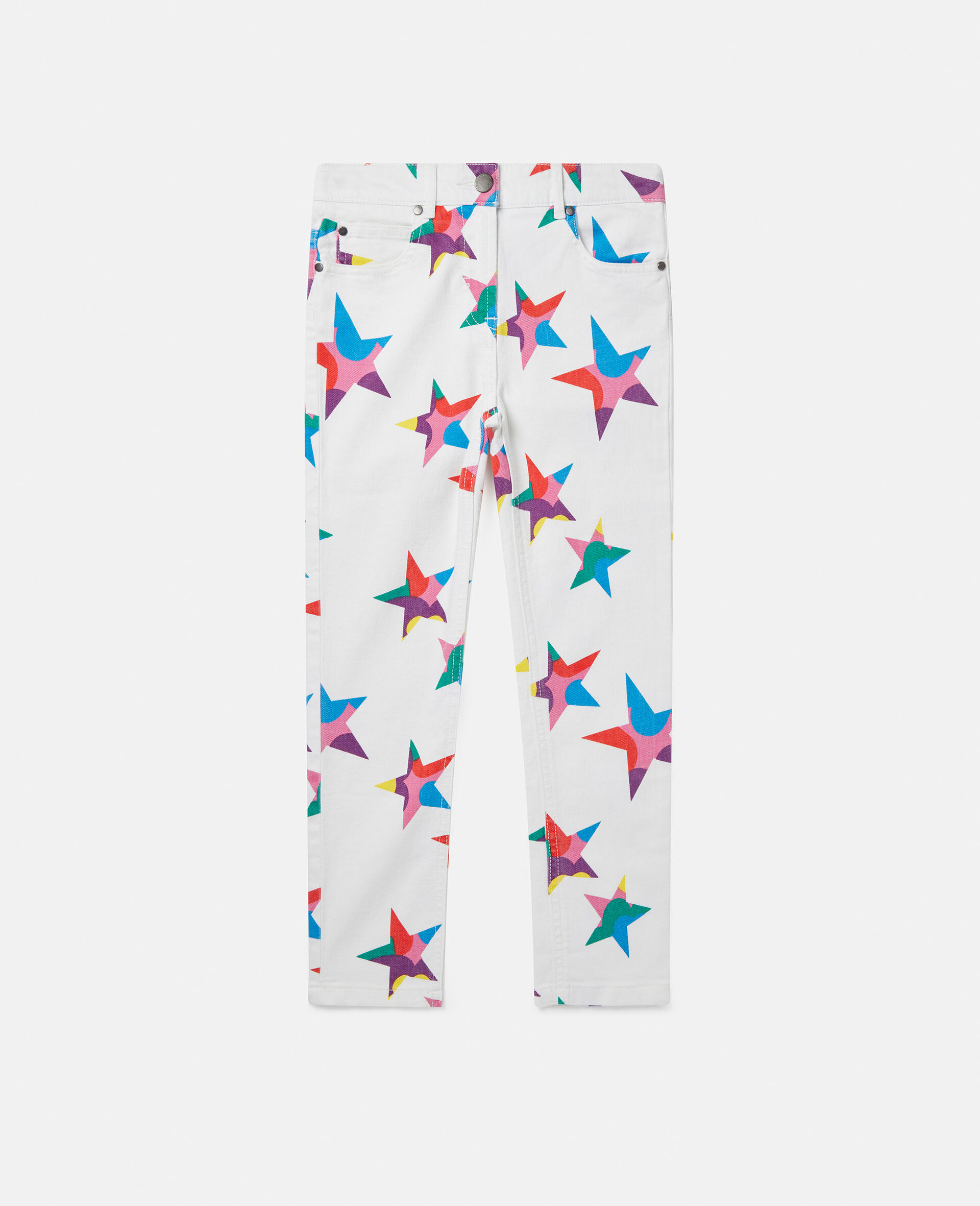 Star Print Skinny Jeans-White-large image number 0