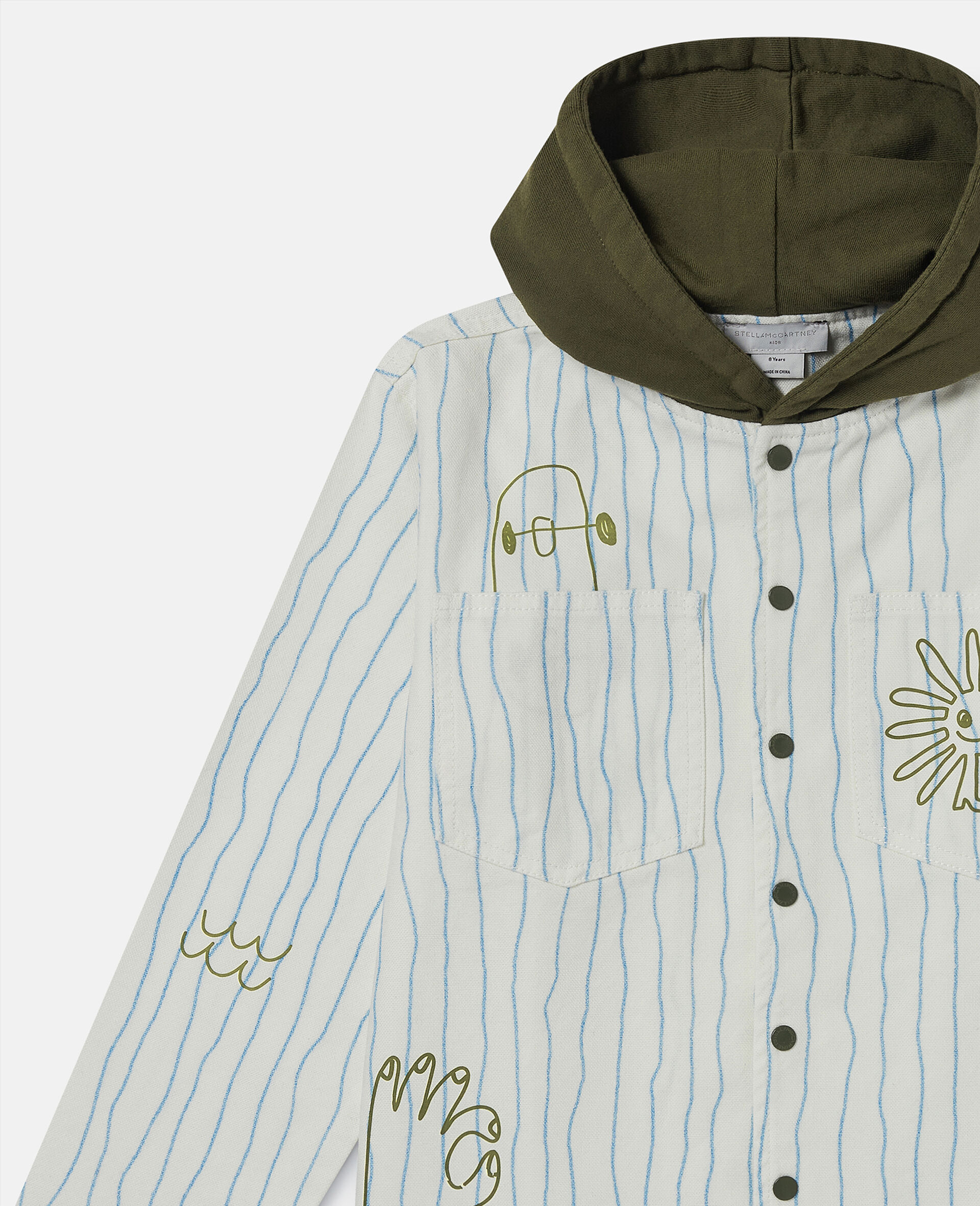 Skateboard Print Hooded Jacket-Cream-large image number 1