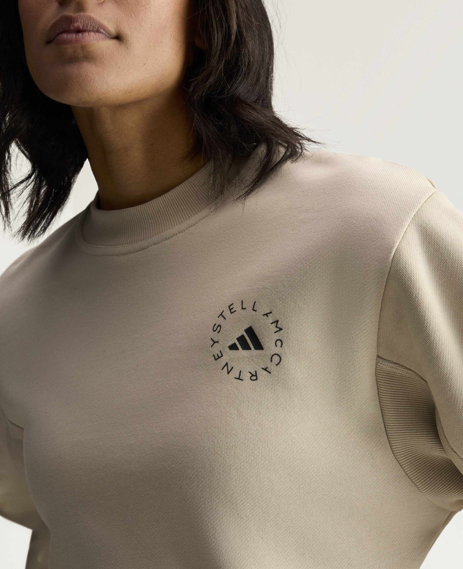 TrueCasuals  Crewneck Sweatshirt-Beige-medium