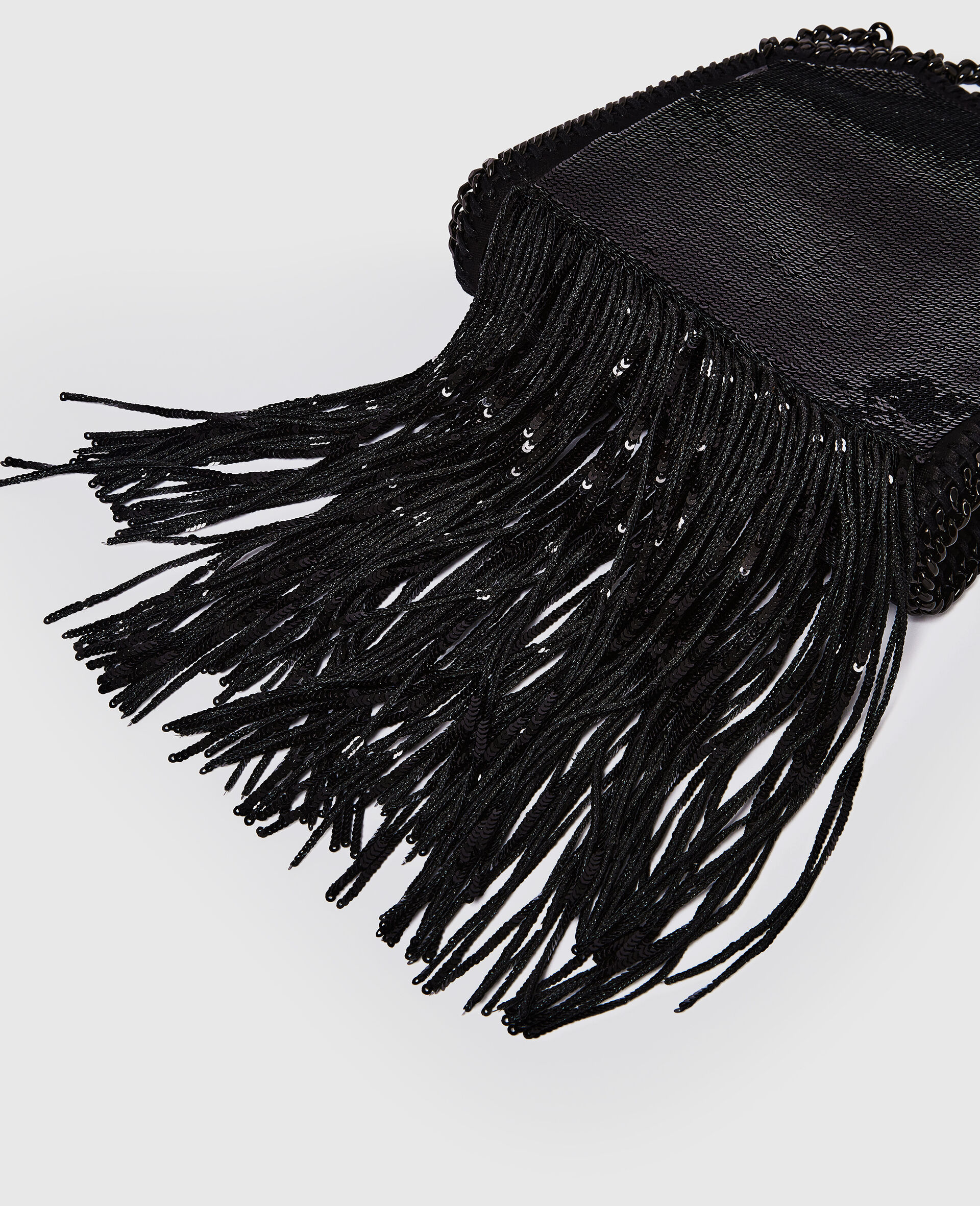 Limited-Edition Falabella Sequin Fringe Tiny Tote Bag-Black-large image number 6