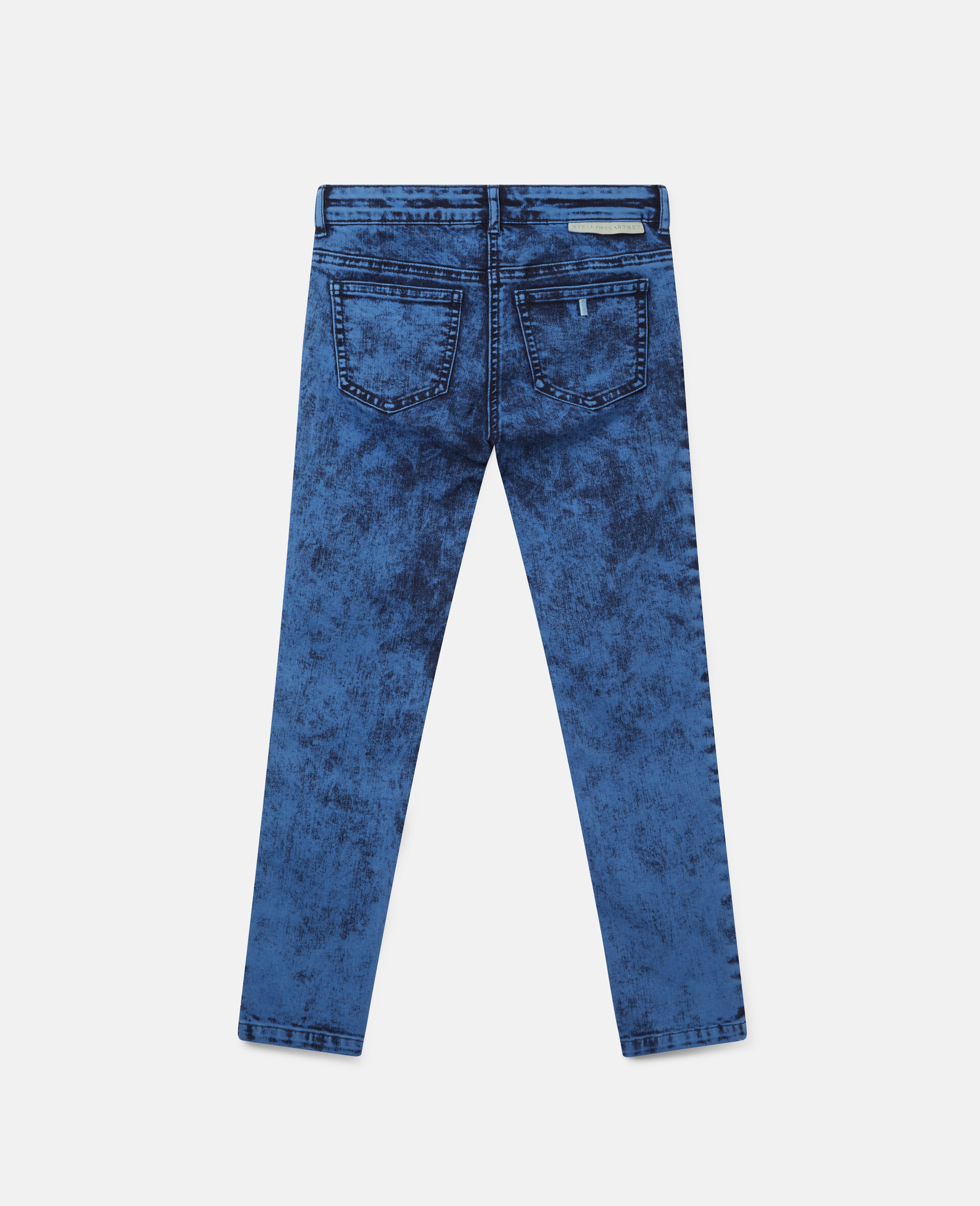 Acid Dye Wash Denim Pants -Blue-large image number 3