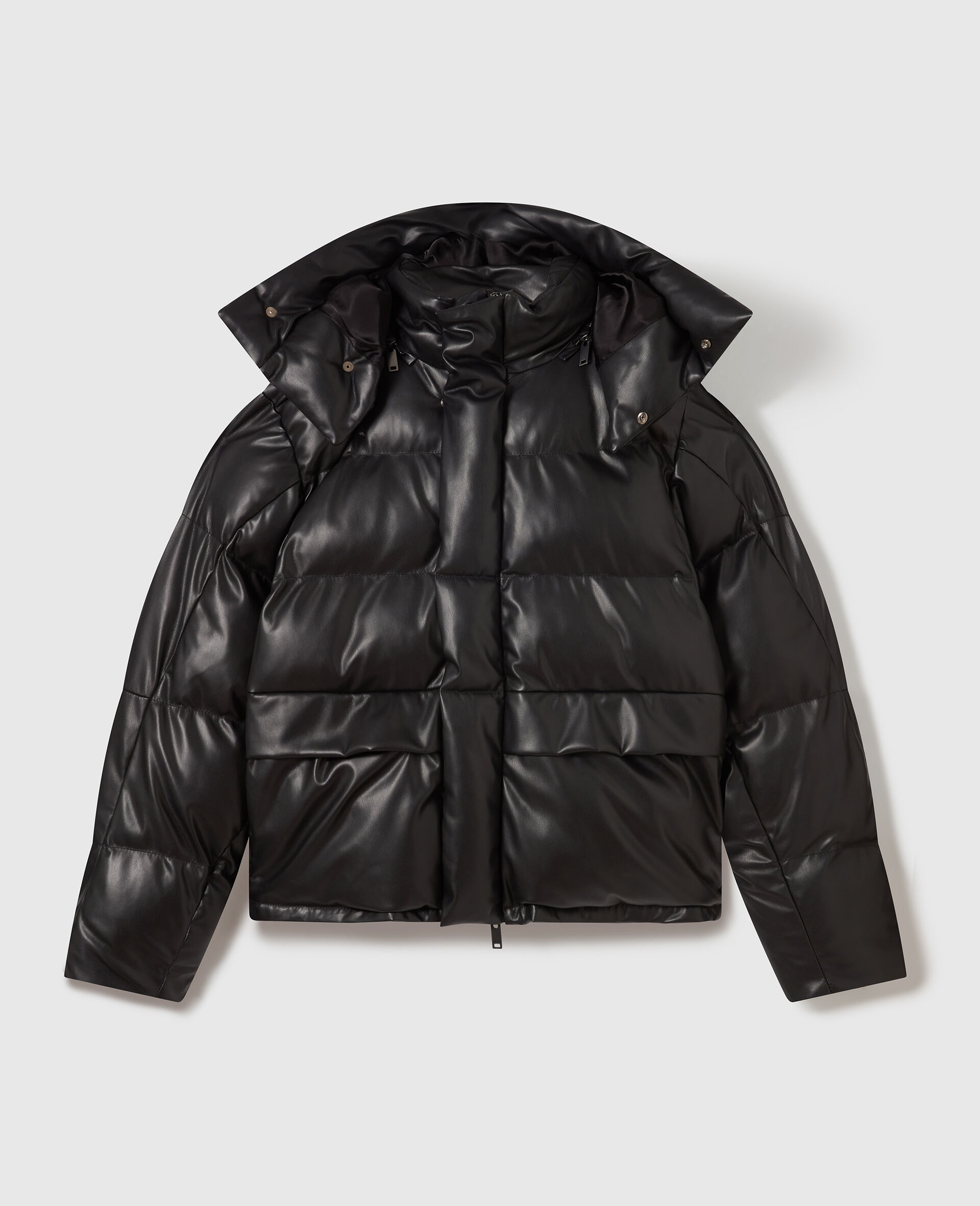 Padded Vegan Puffer Coat-Black-medium