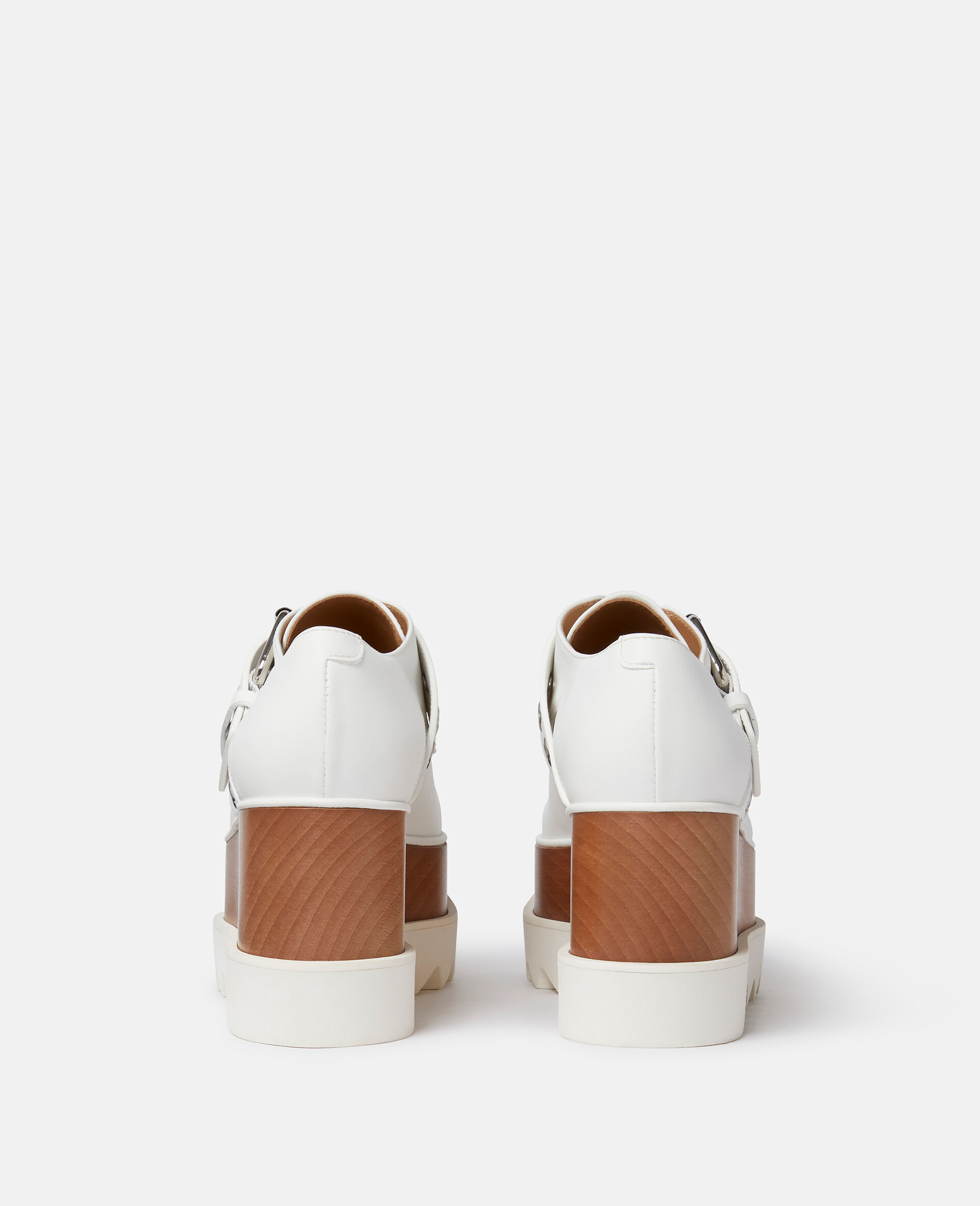 Elyse Star-Studded Buckle Platform Shoes	-White-large image number 2