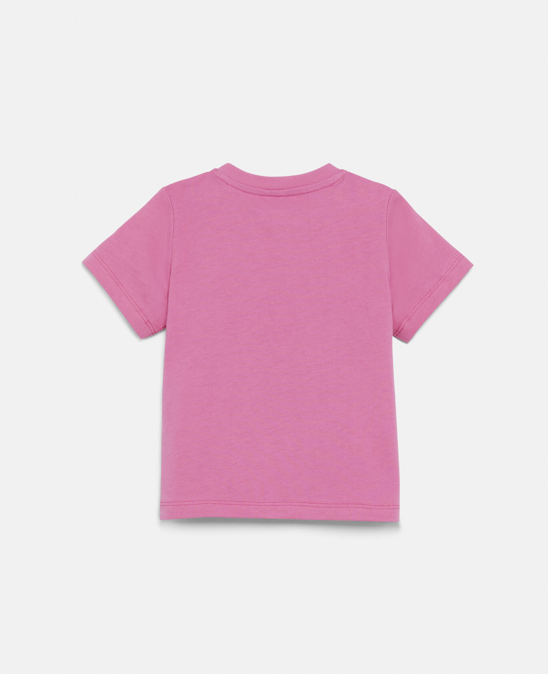 T-shirt en coton à imprimé soleil avec logo-Rose-large image number 2