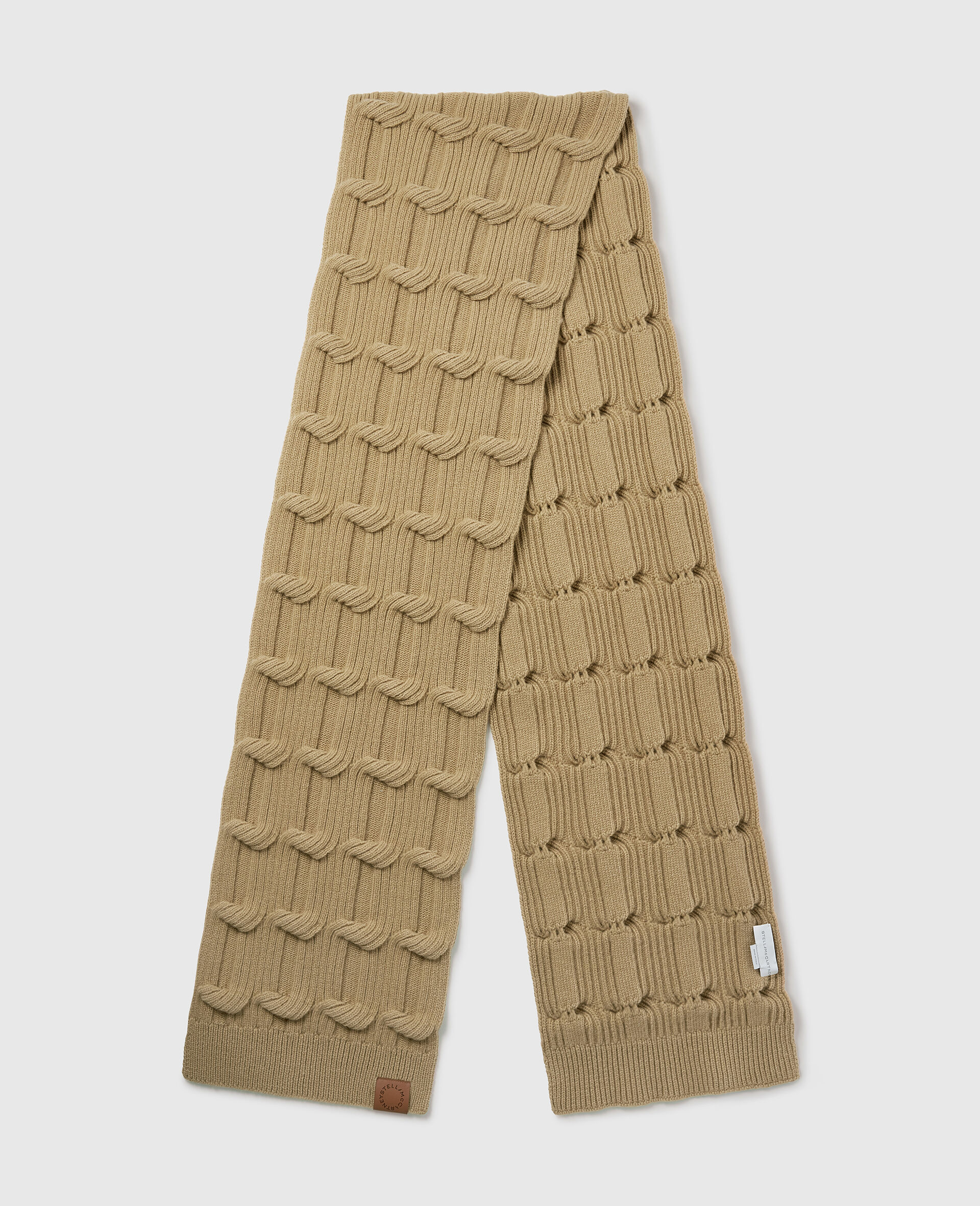 Falabella Cable-Knit Scarf-Beige-medium