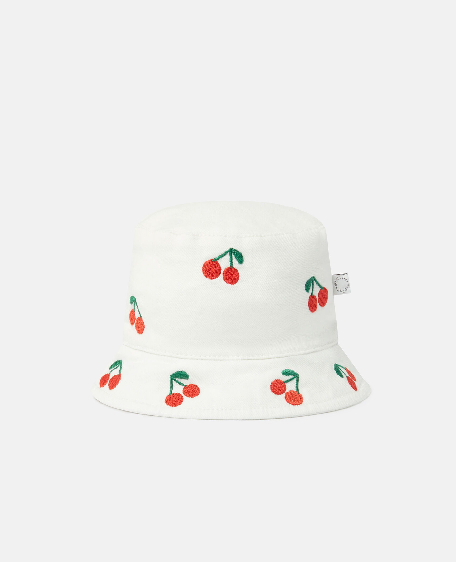 Cherry Embroidered Bucket Hat-Cream-large image number 0