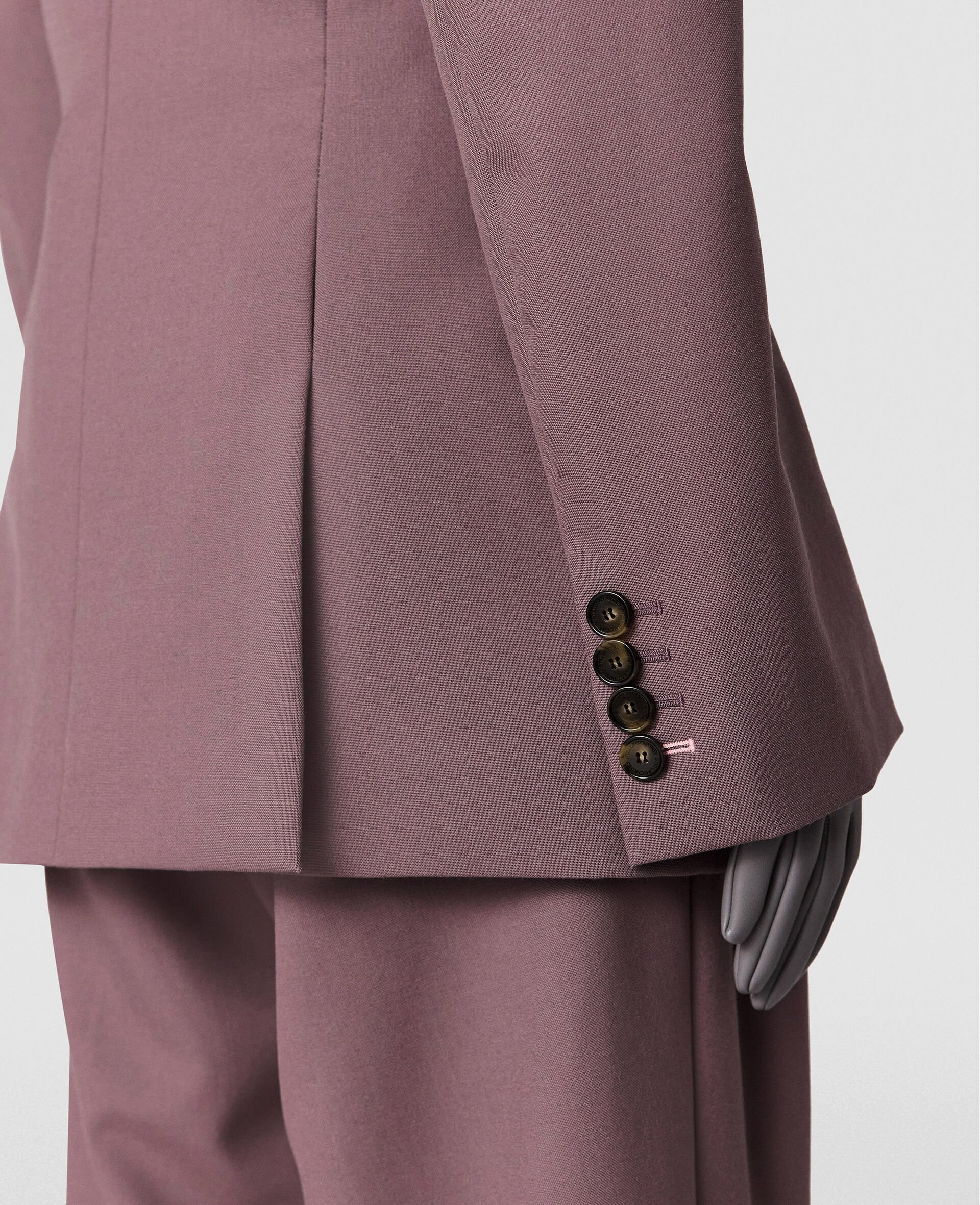 Canvas Double-Breasted Waisted Jacket-Purple-large image number 5