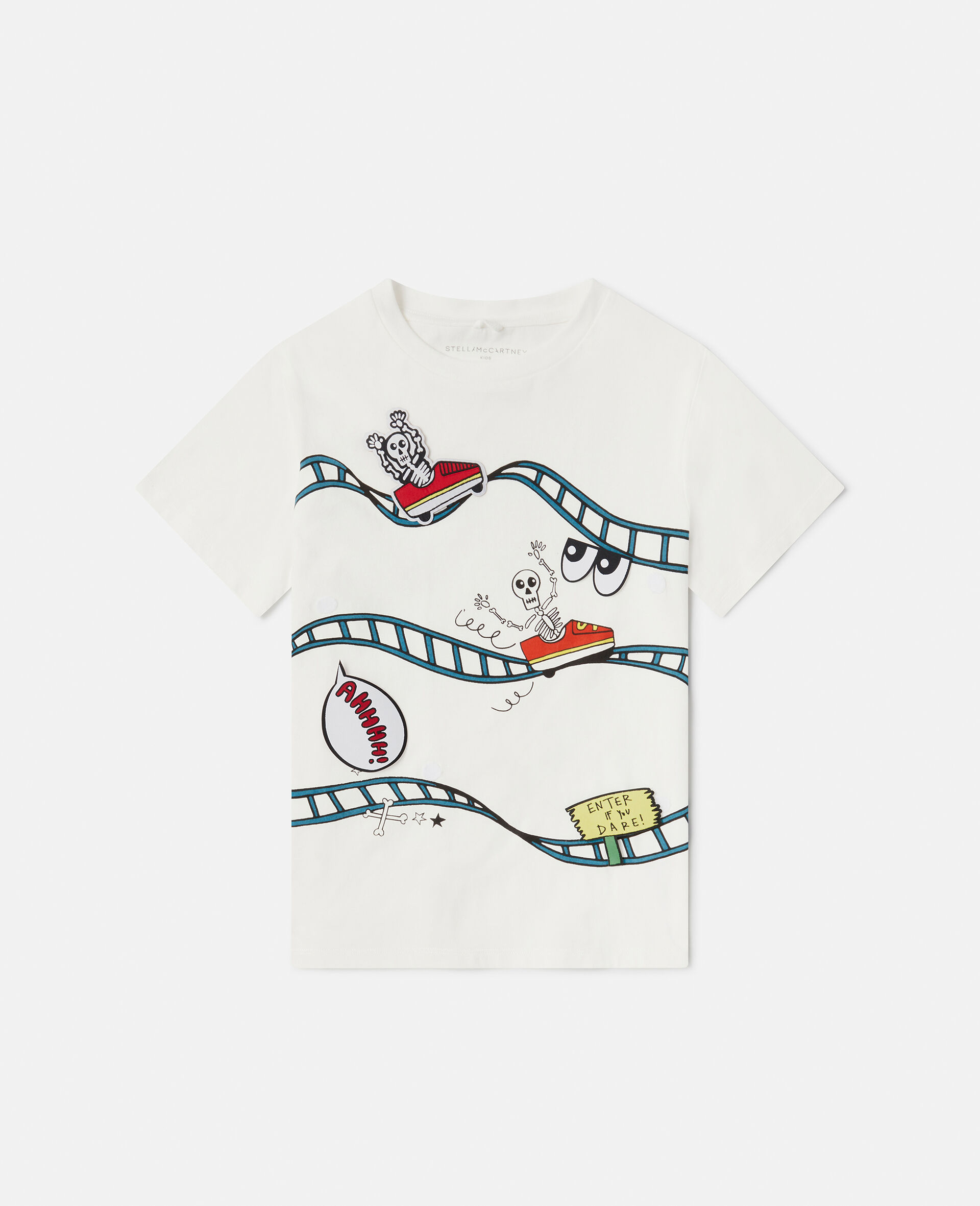 Rollercoaster Print T-Shirt-White-large