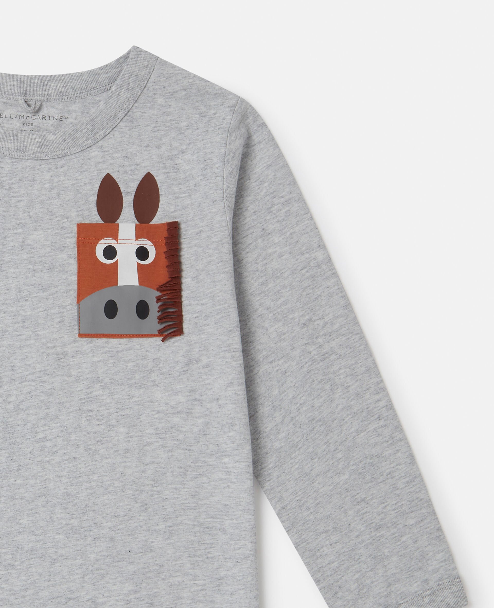 Horse Appliqué Long-Sleeve T-Shirt-White-large Horse Appliqué Long-Sleeve T-Shirt-White-large image number 1