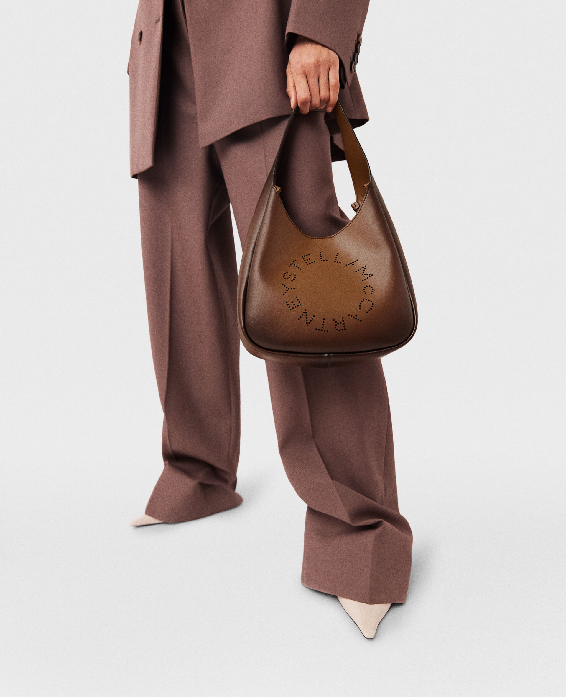 Logo Slouchy Hobo Tote Bag-Brown-large image number 1