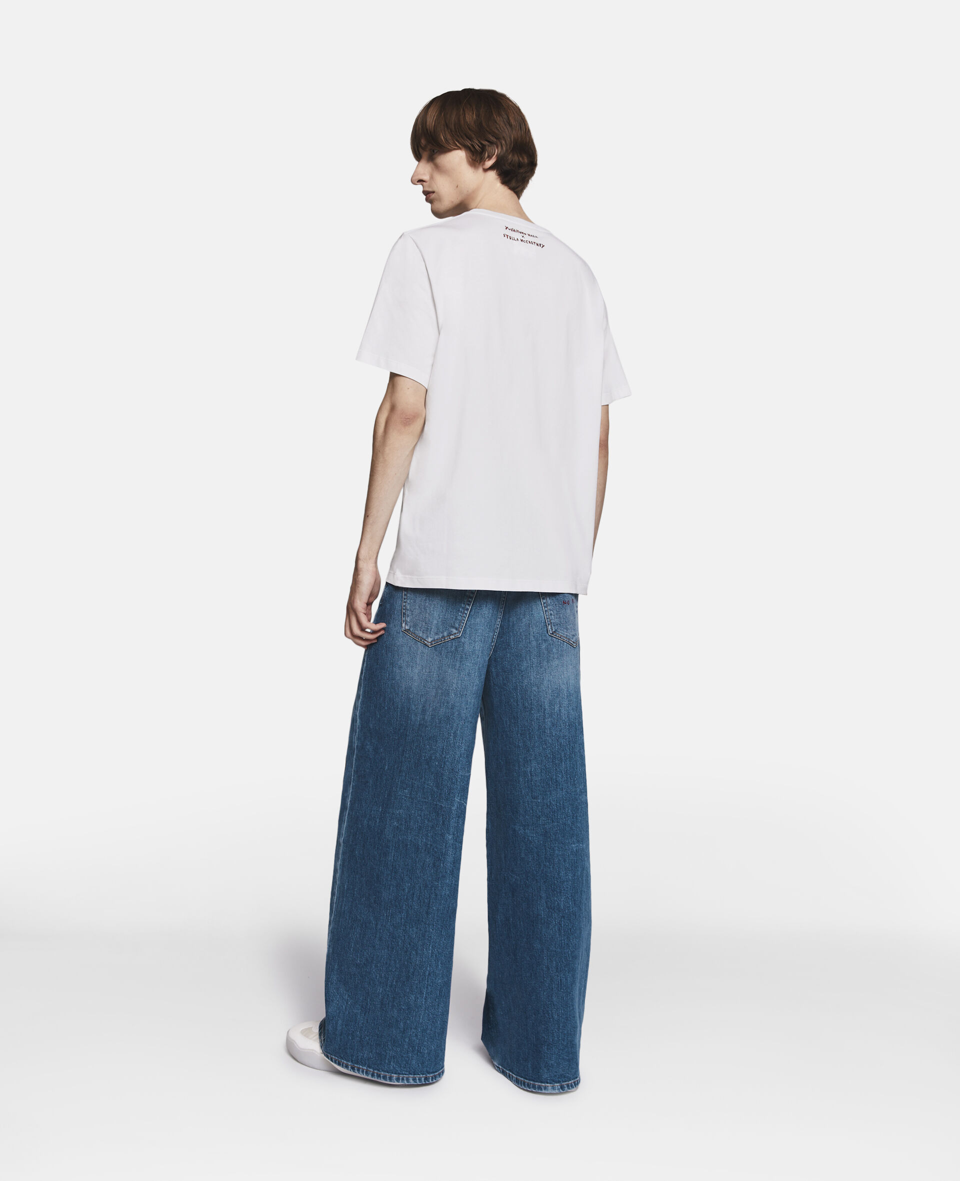 Little Black Bunny Embroidered Wide Leg Jeans-Blue-large image number 2