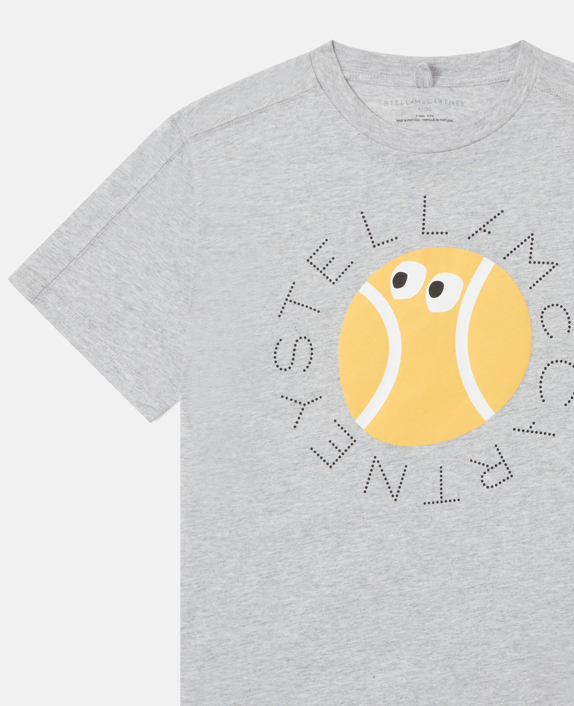 Tennis Ball Graphic T-Shirt-Grey-medium