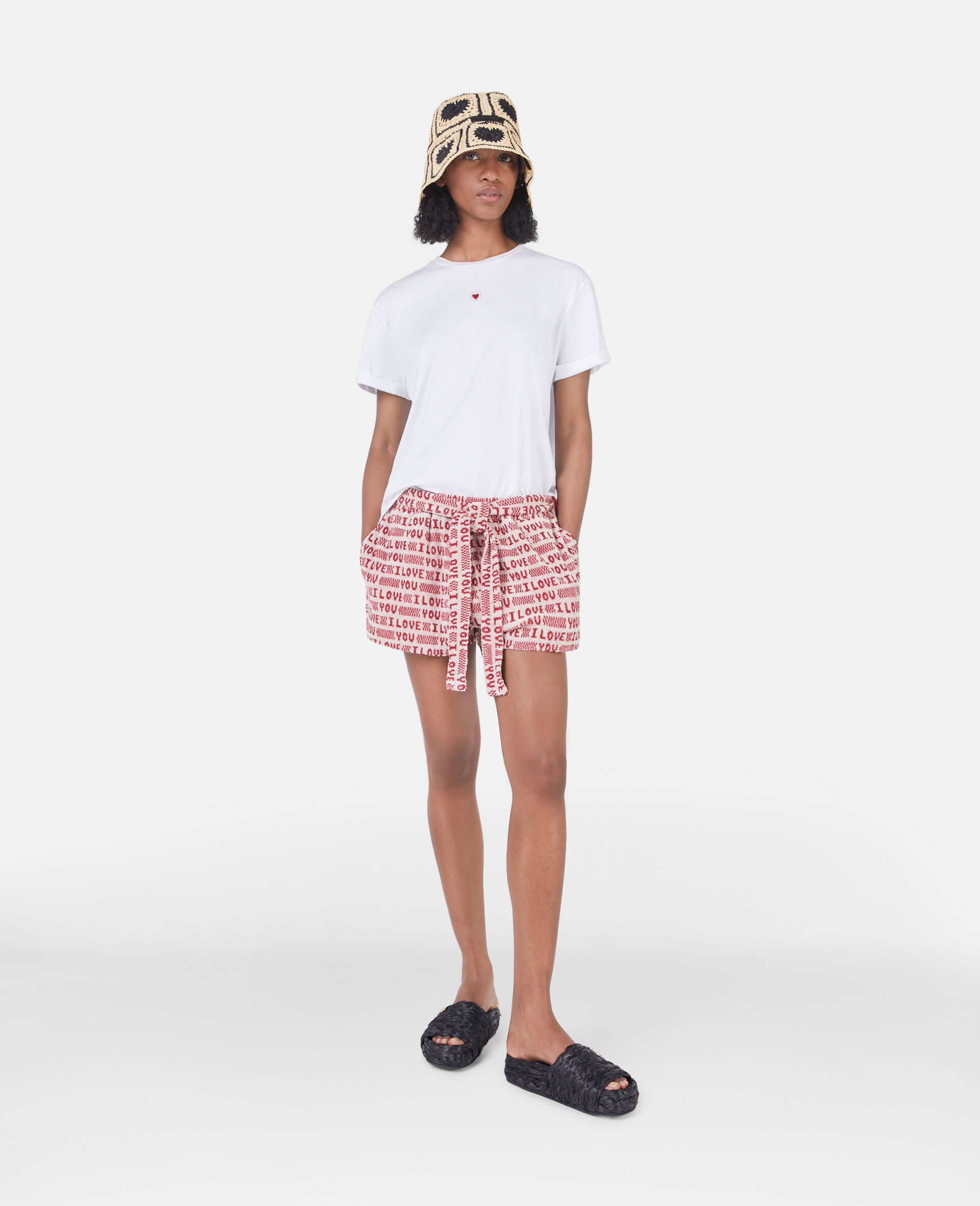 Stella心形图案T恤-白色-large image number 1