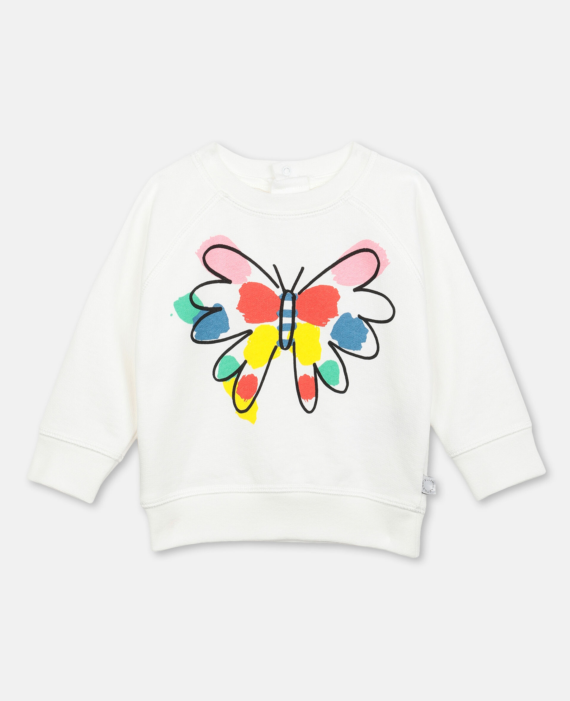 Sweat-shirt en molleton à motif papillon-Blanc-large image number 0