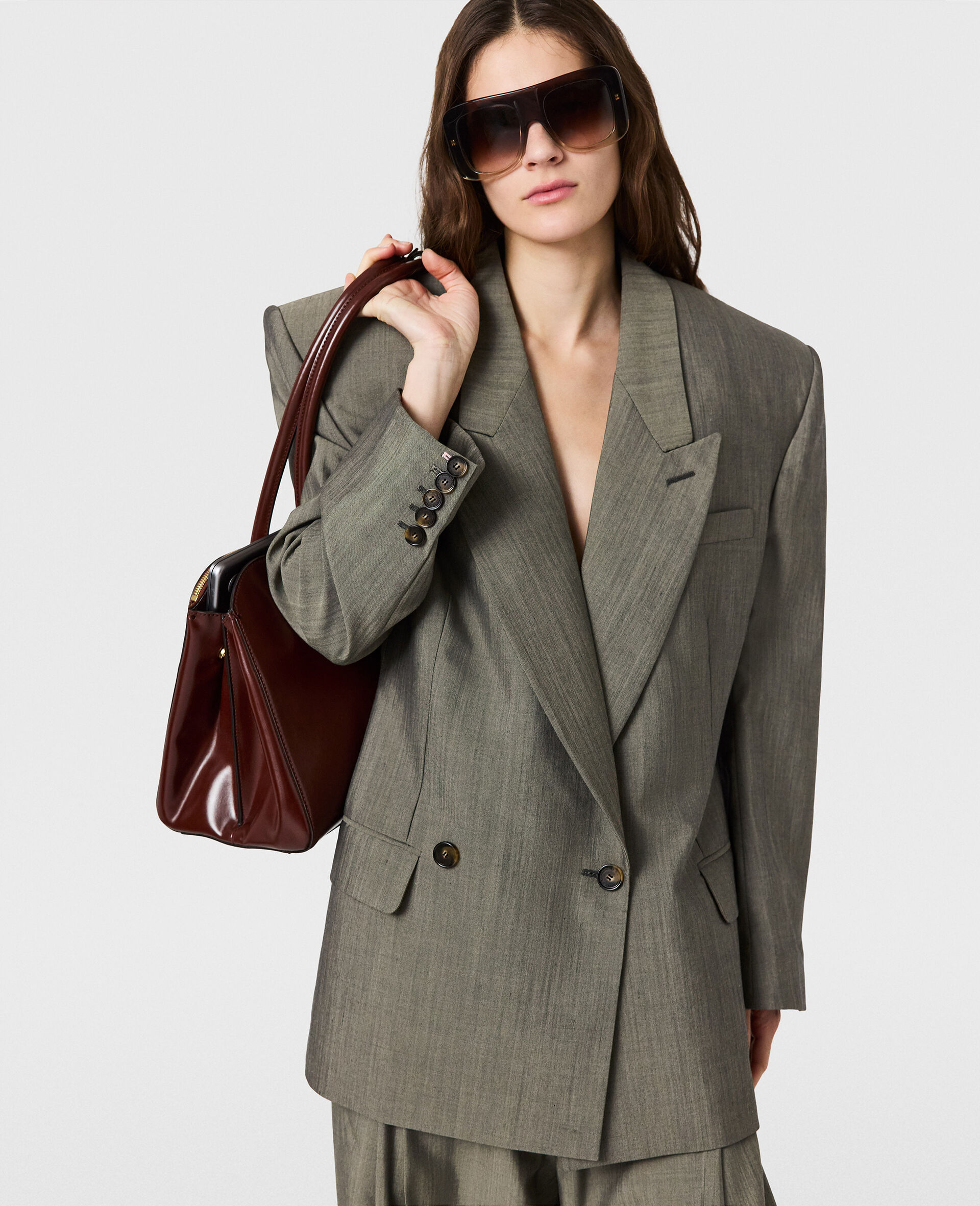 Tropical  Double-Breasted Waisted Jacket-Green-medium