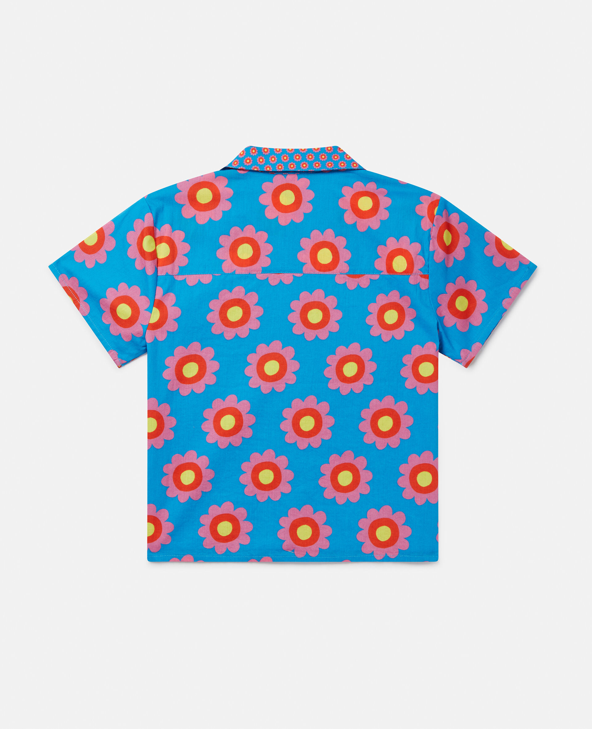 Graphic Flower Print Shirt-Blue-large image number 2