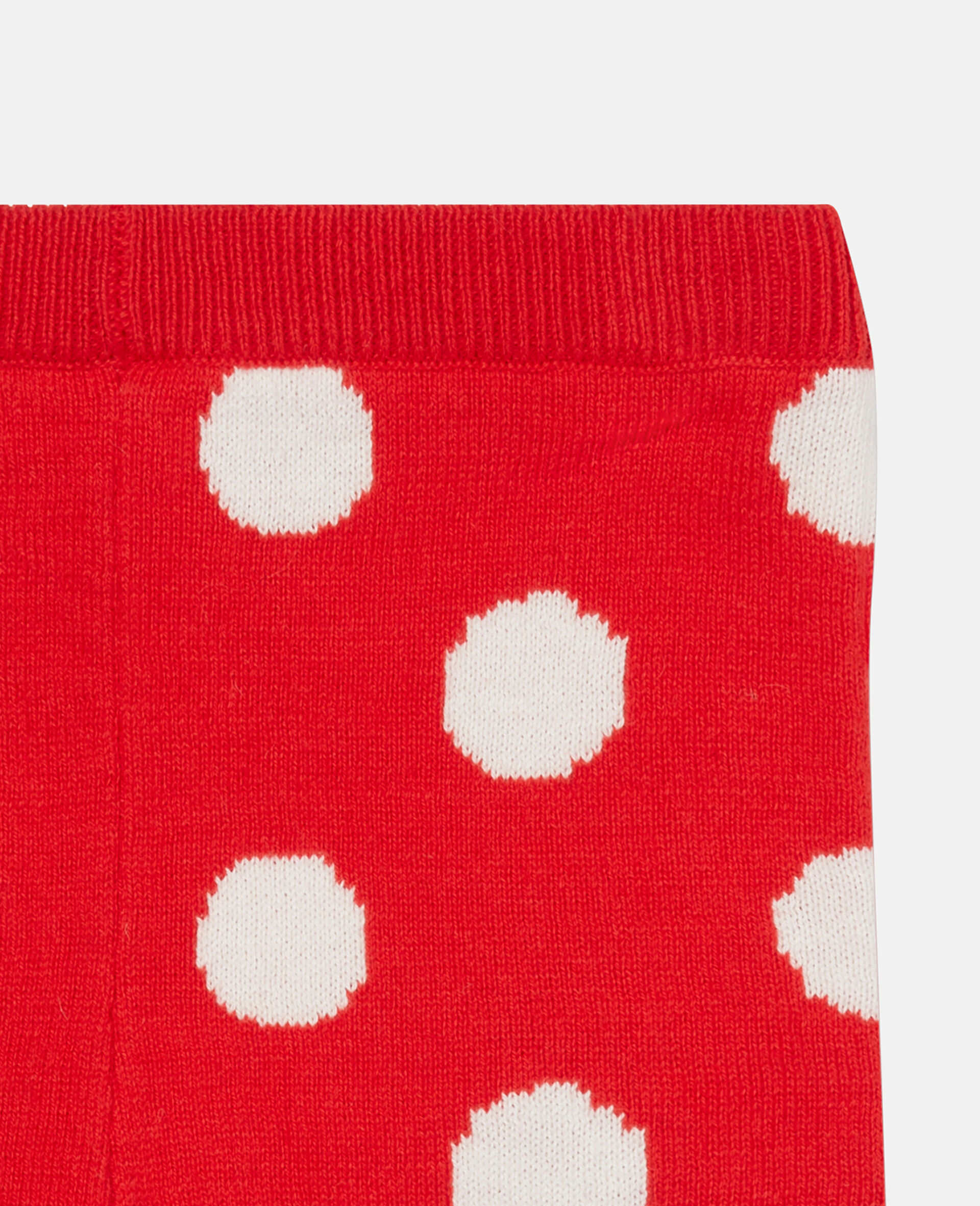 Knitted Mushroom Dot Print Footed Leggings-Red-large image number 3